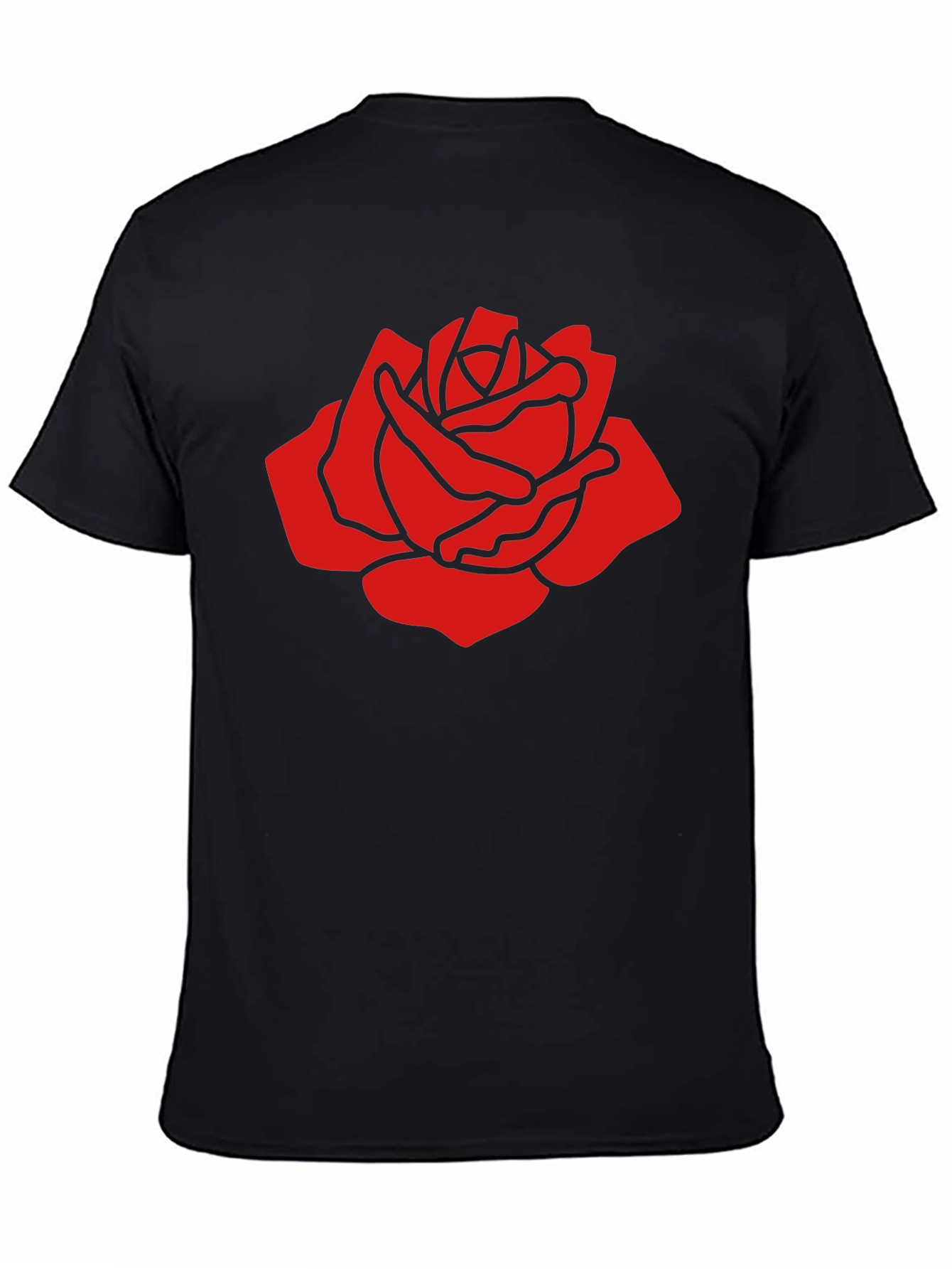 Black Bold Red Rose Graphic T-Shirt view 4
