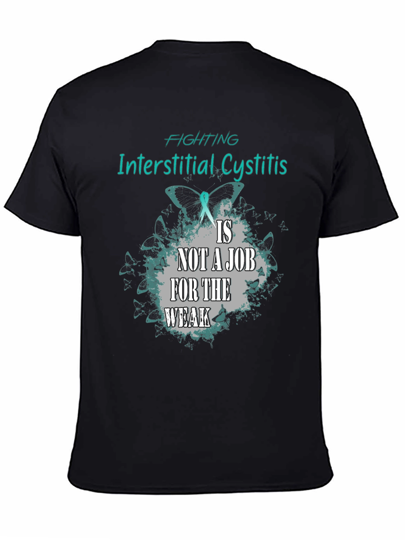 Black Interstitial Cystitis Awareness T-Shirt view 4