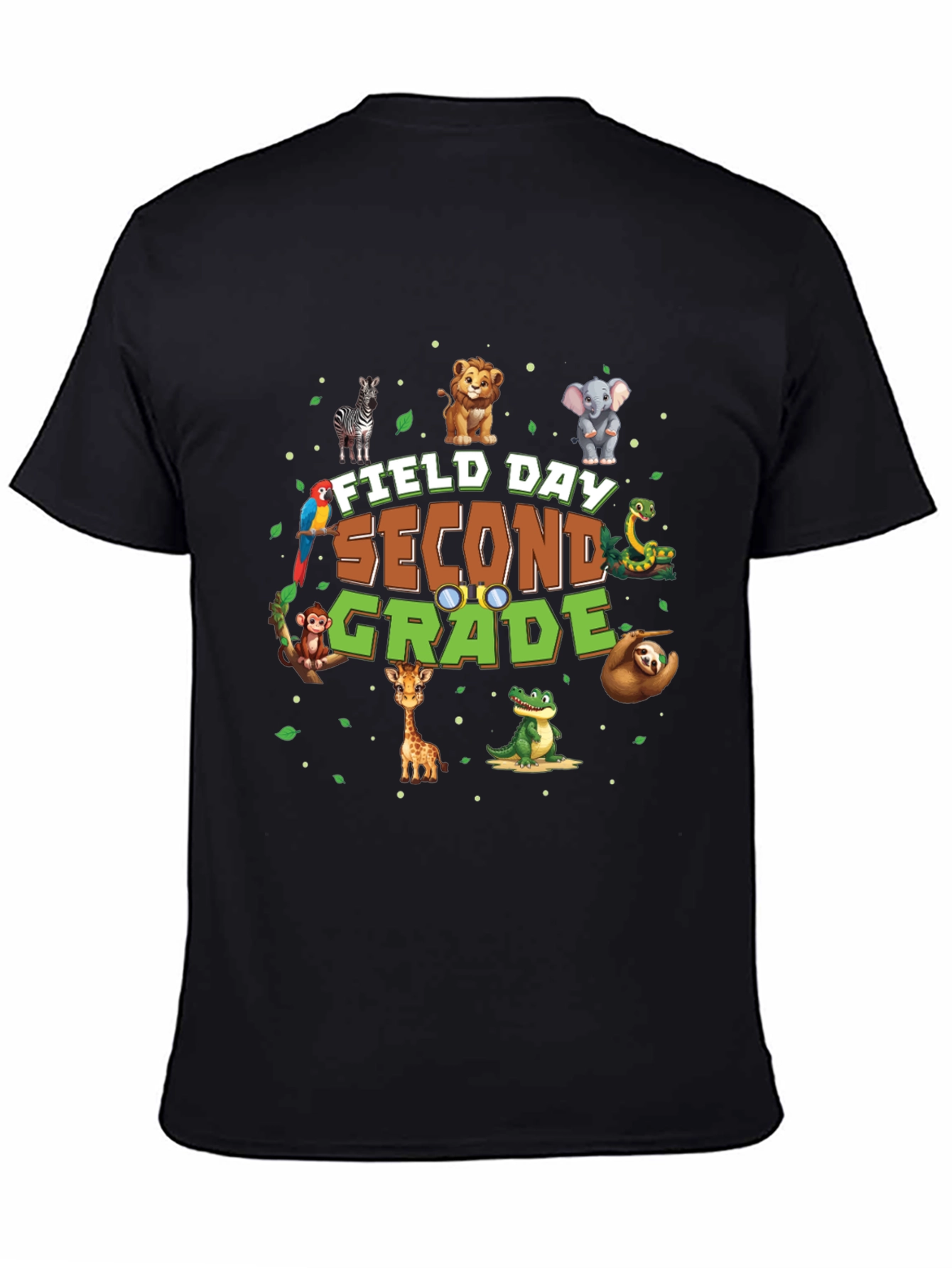 Black Field Day Second Grade Animal T-Shirt view 4