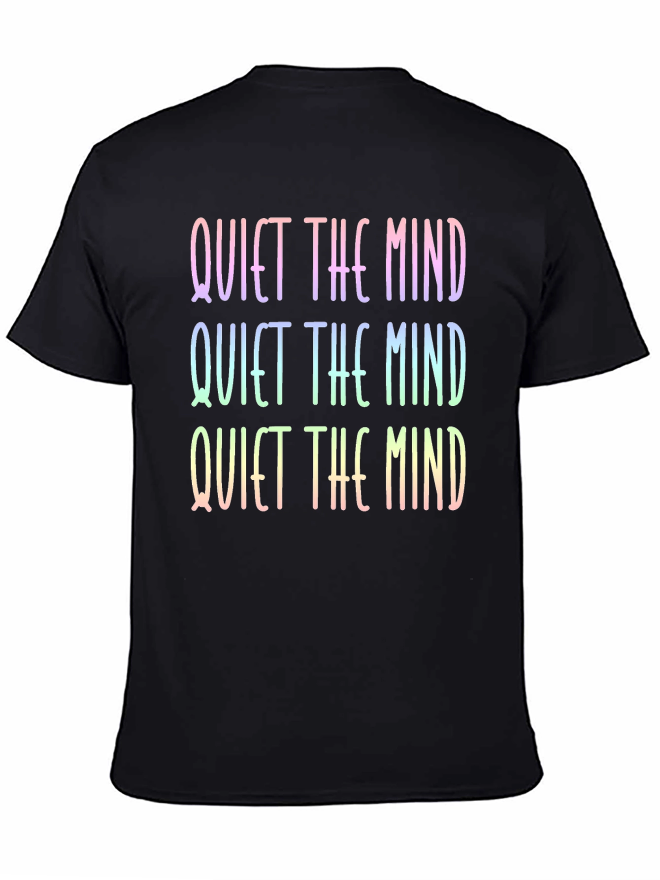 Black Quiet The Mind Graphic T-Shirt - Relaxed Fit Cotton Tee view 4
