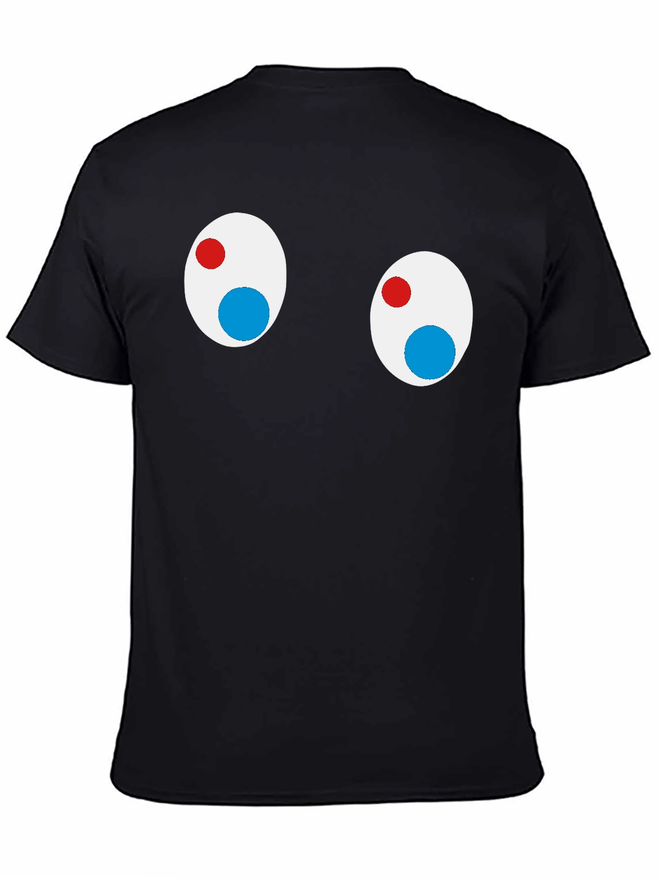 Black Funny Googly Eyes Black T-Shirt view 4