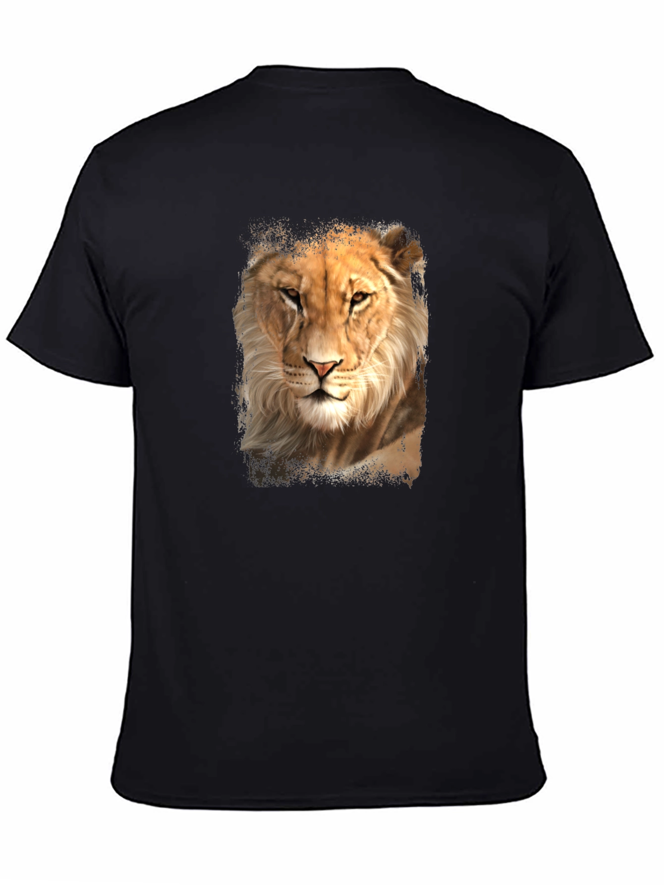 Black Lion Graphic Tee - Black Casual T-Shirt view 4
