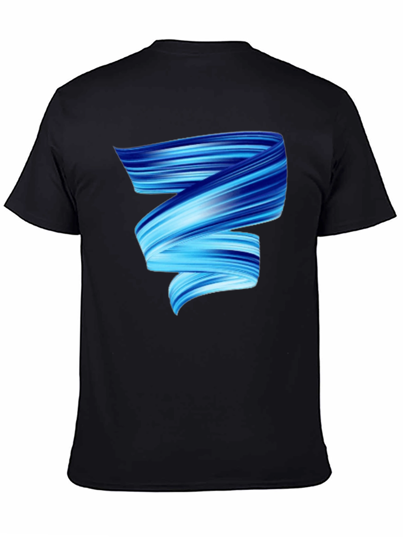 Black Modern Swirl Graphic Tee view 4