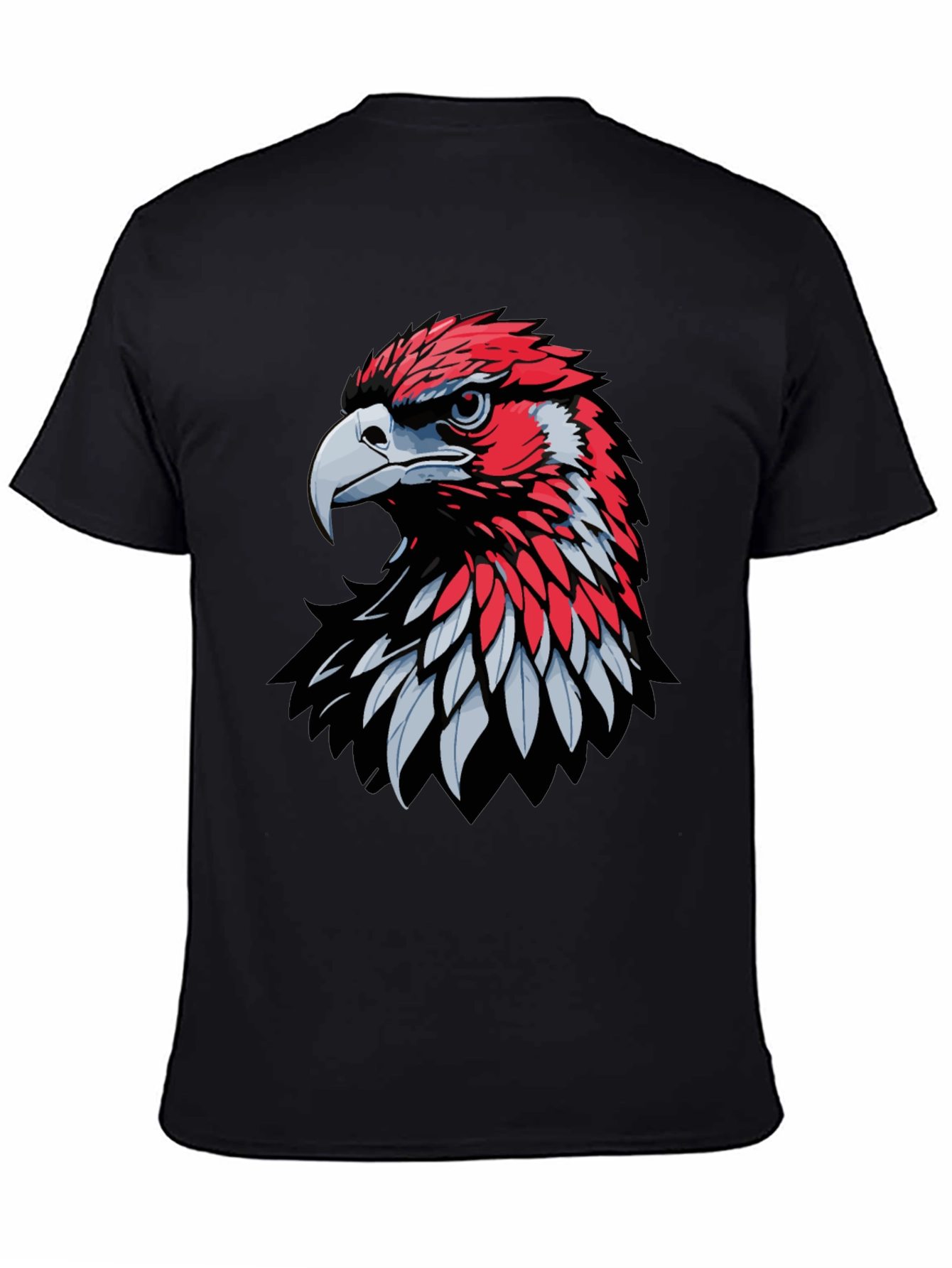Black Eagle Graphic Print Crew Neck T-Shirt - Bold Design view 4
