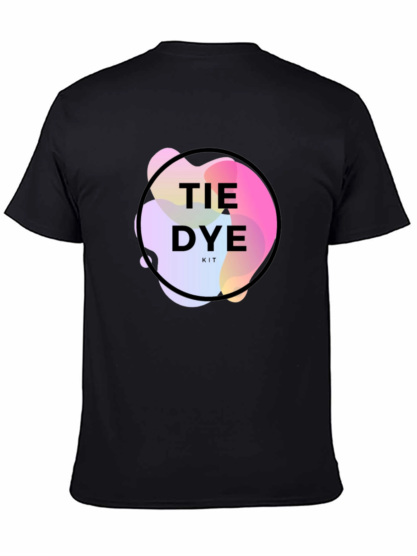 Black Tie Dye Kit Graphic Black T-Shirt view 4