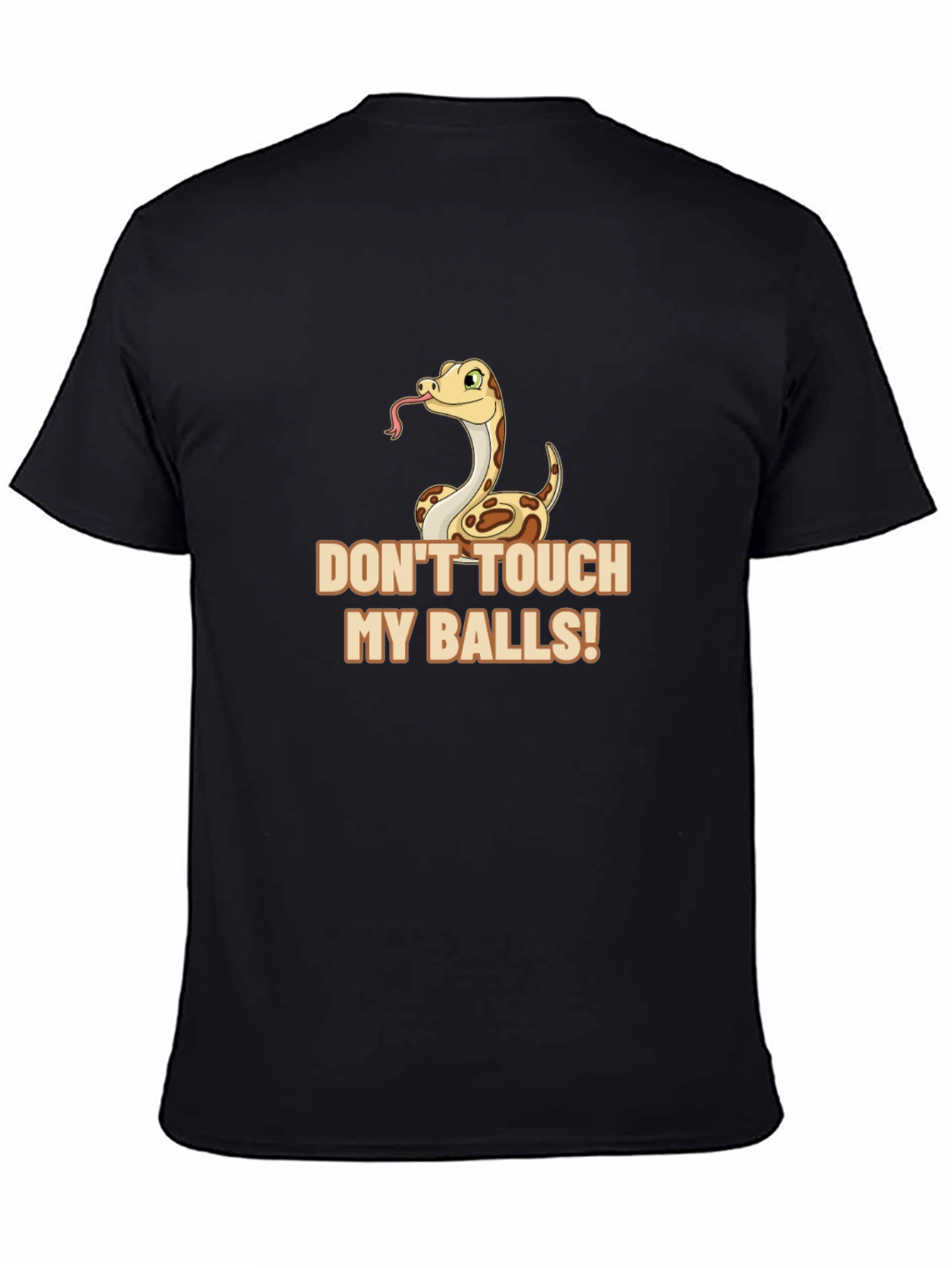 Black Don't Touch My Balls Snake Graphic Tee view 4