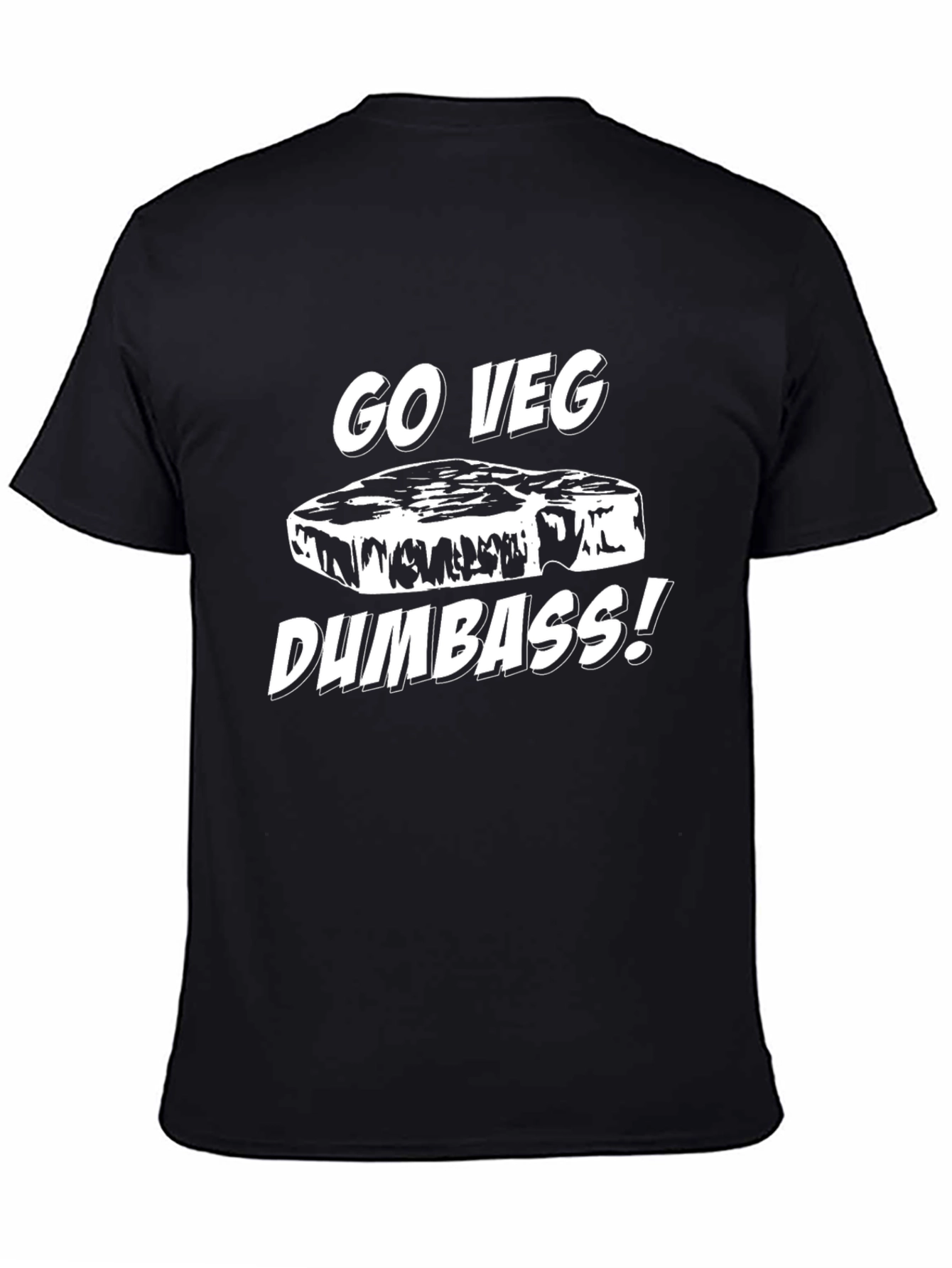 Black Go Veg Dumbass T-Shirt - Vegan Humor Tee view 4