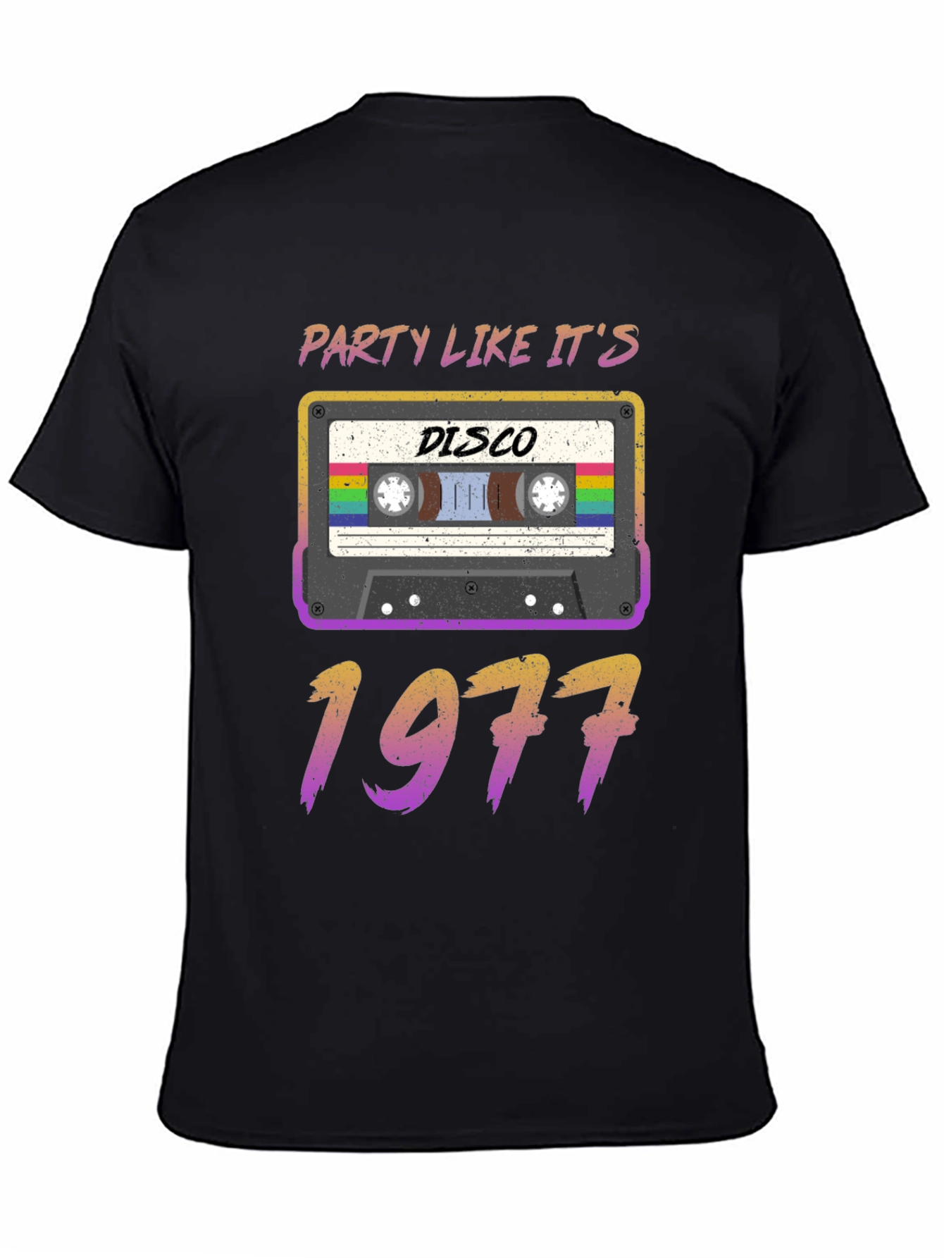 Black Party Like It's 1977 Disco Cassette Tee view 4
