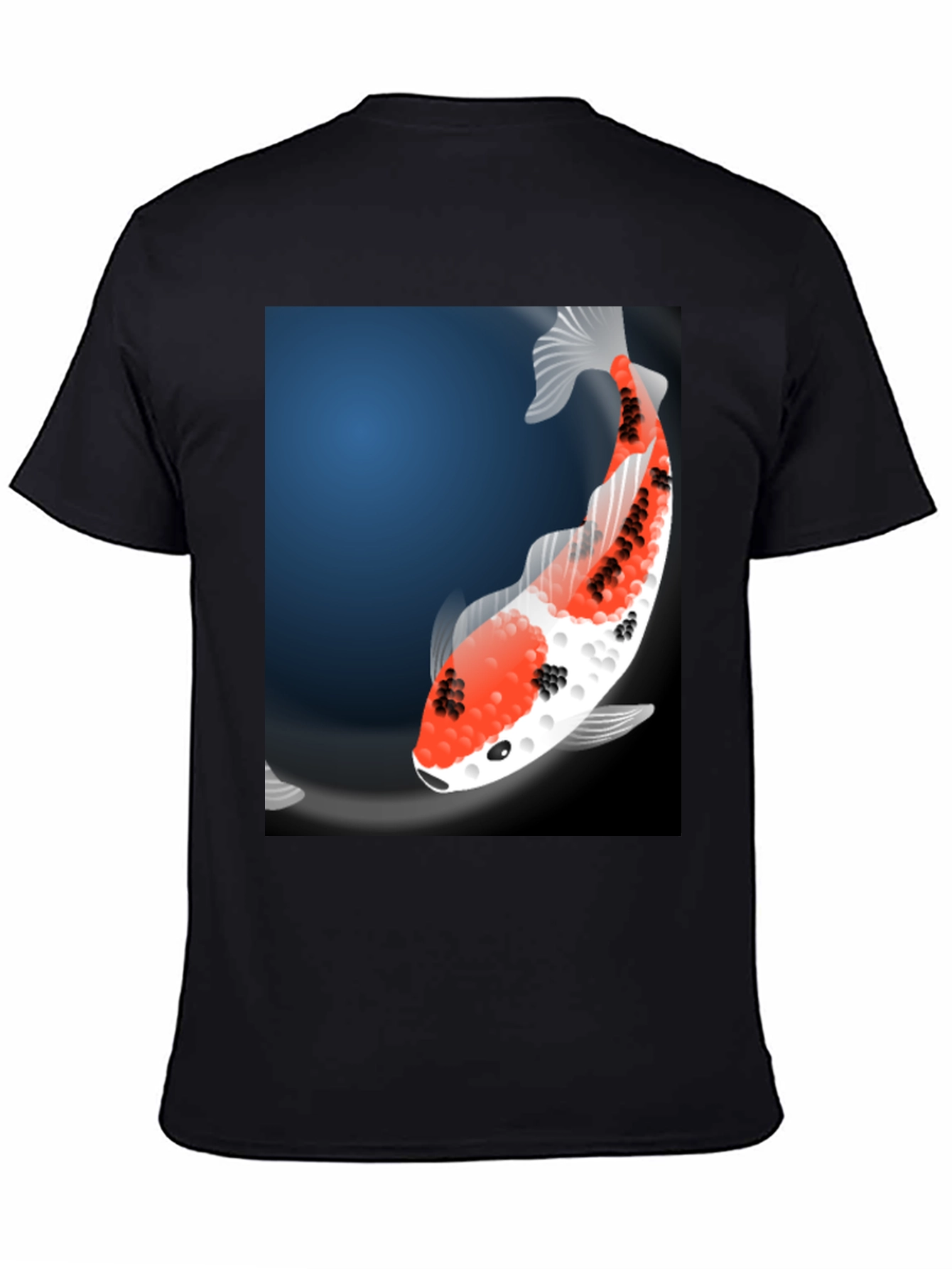 Black Koi Fish Graphic Tee - Black Casual T-Shirt view 4
