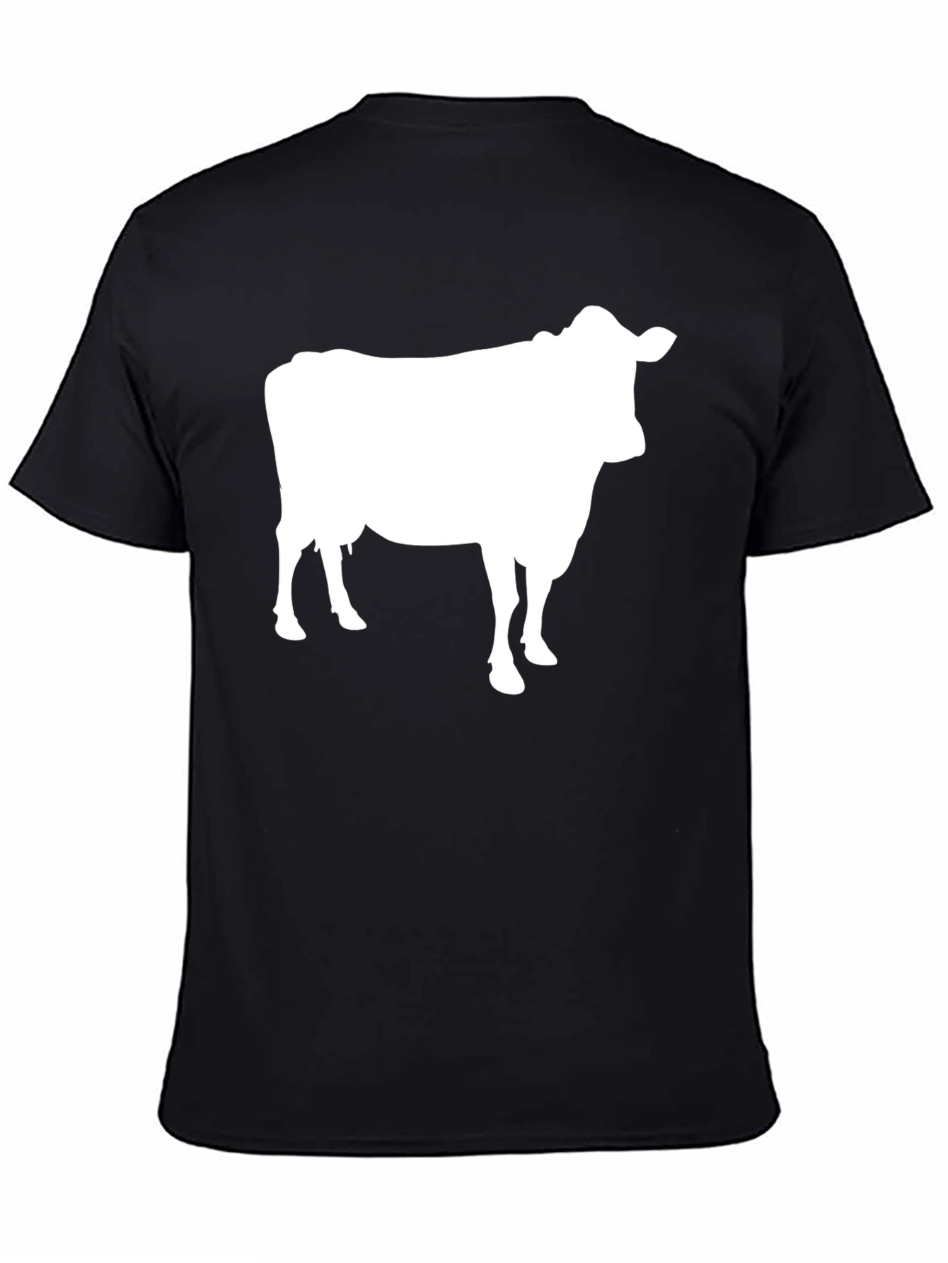 Black Cow Graphic Tee - Black Cotton T-Shirt view 4