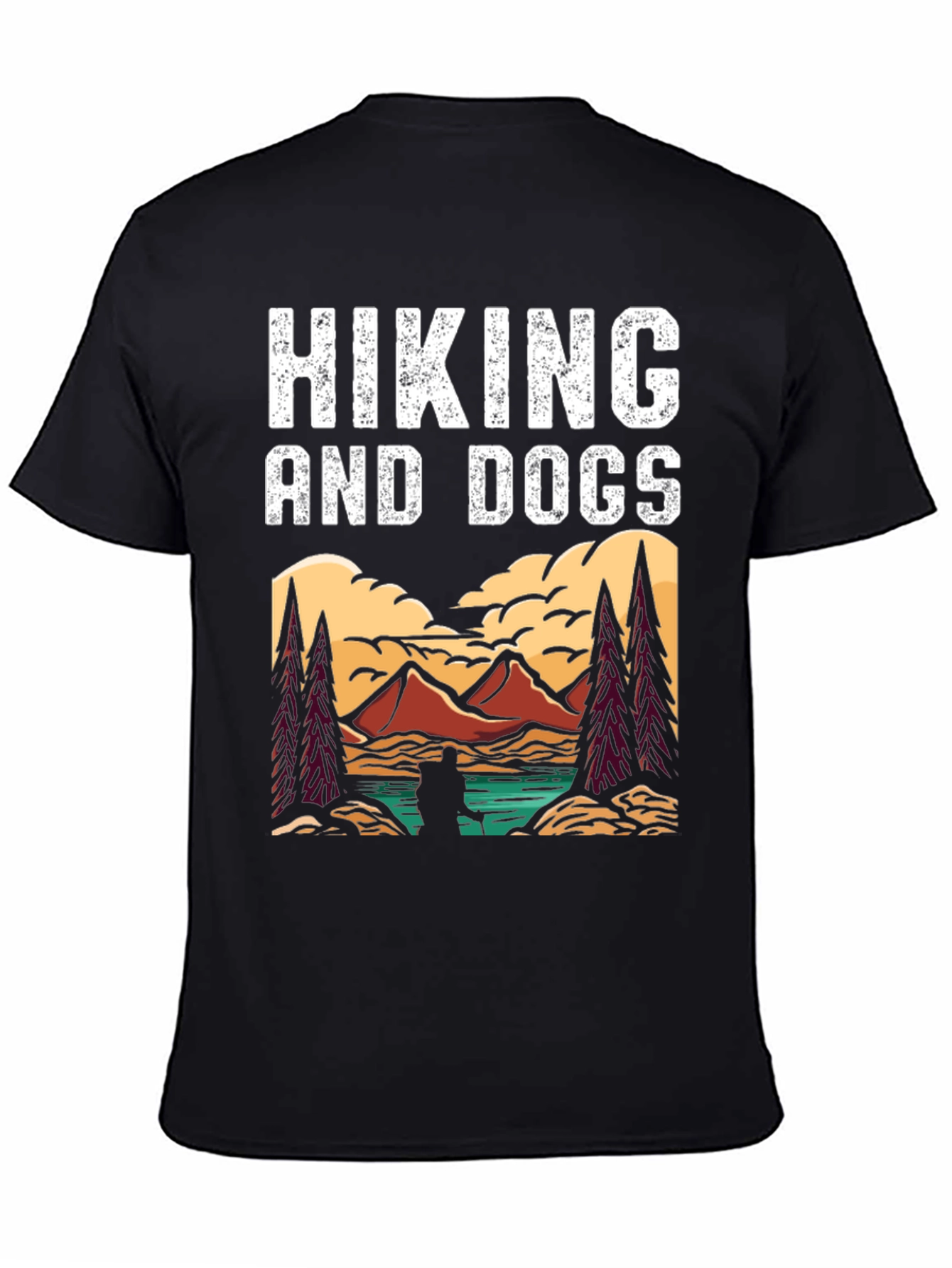 Black Hiking and Dogs Graphic Tee view 4