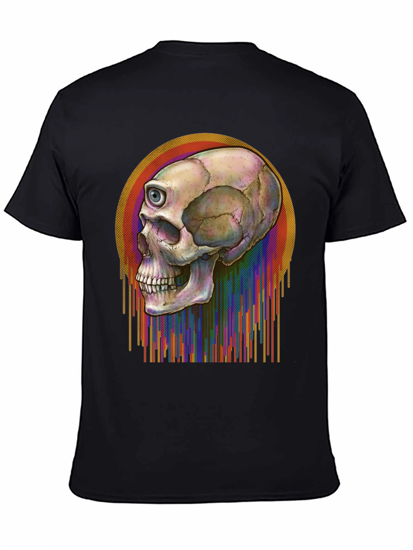 Black One-Eyed Skull Tee - Men's Graphic T-Shirt view 4