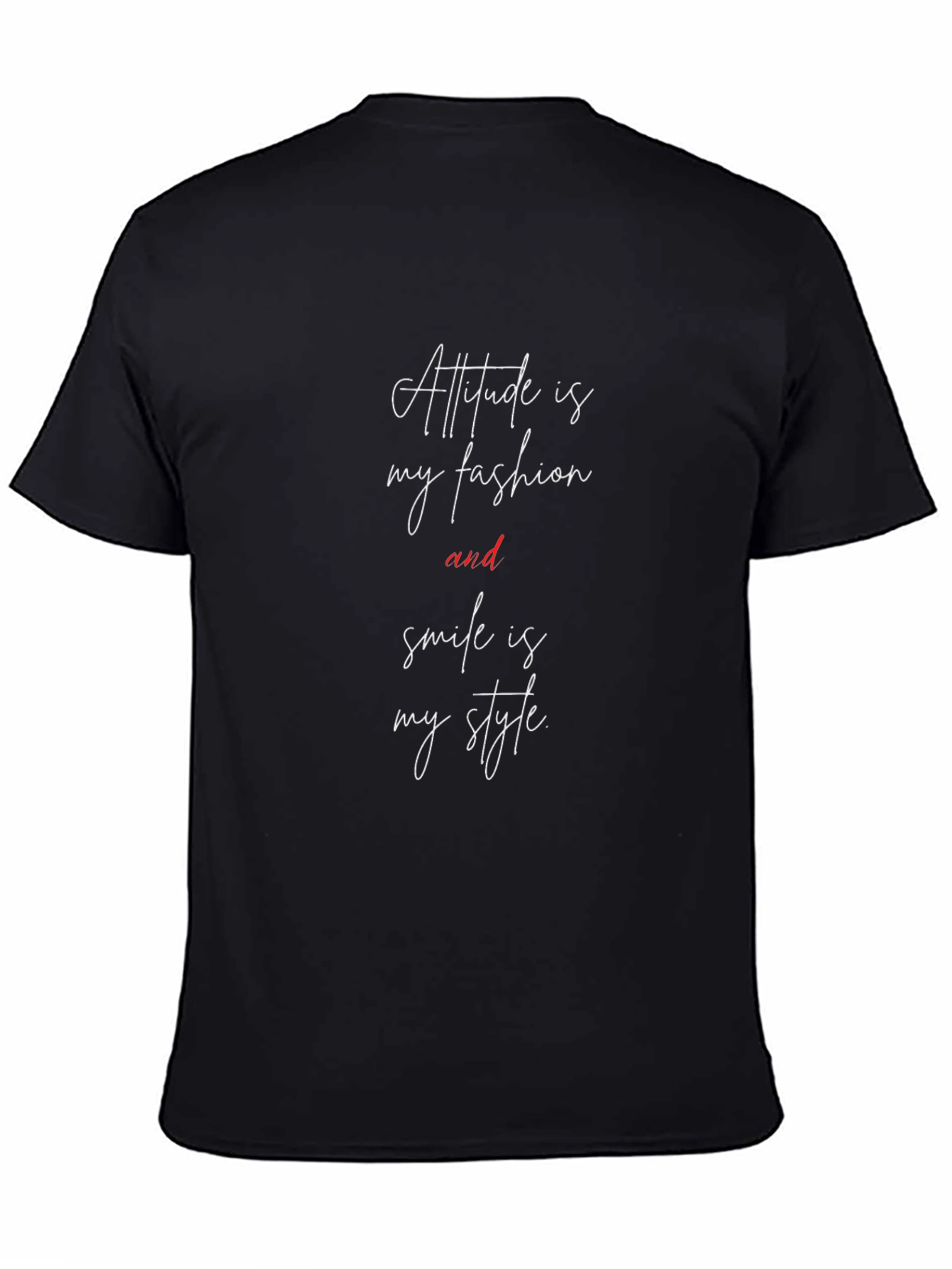 Black Attitude Fashion Tee - Stylish Graphic Print Comfort view 4