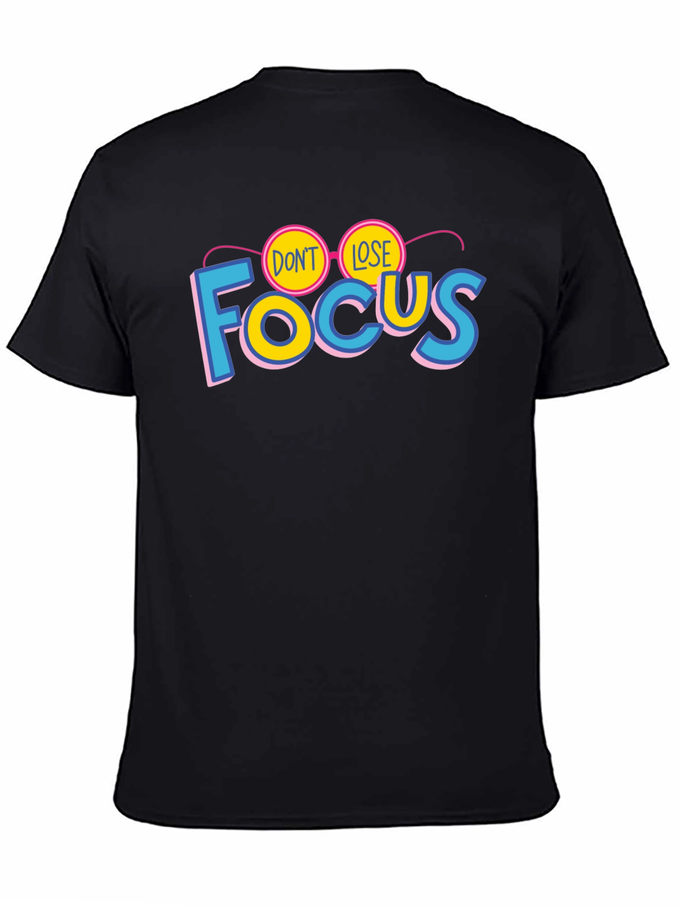Black Don't Lose Focus Graphic T-Shirt - Stylish Cotton Tee view 4