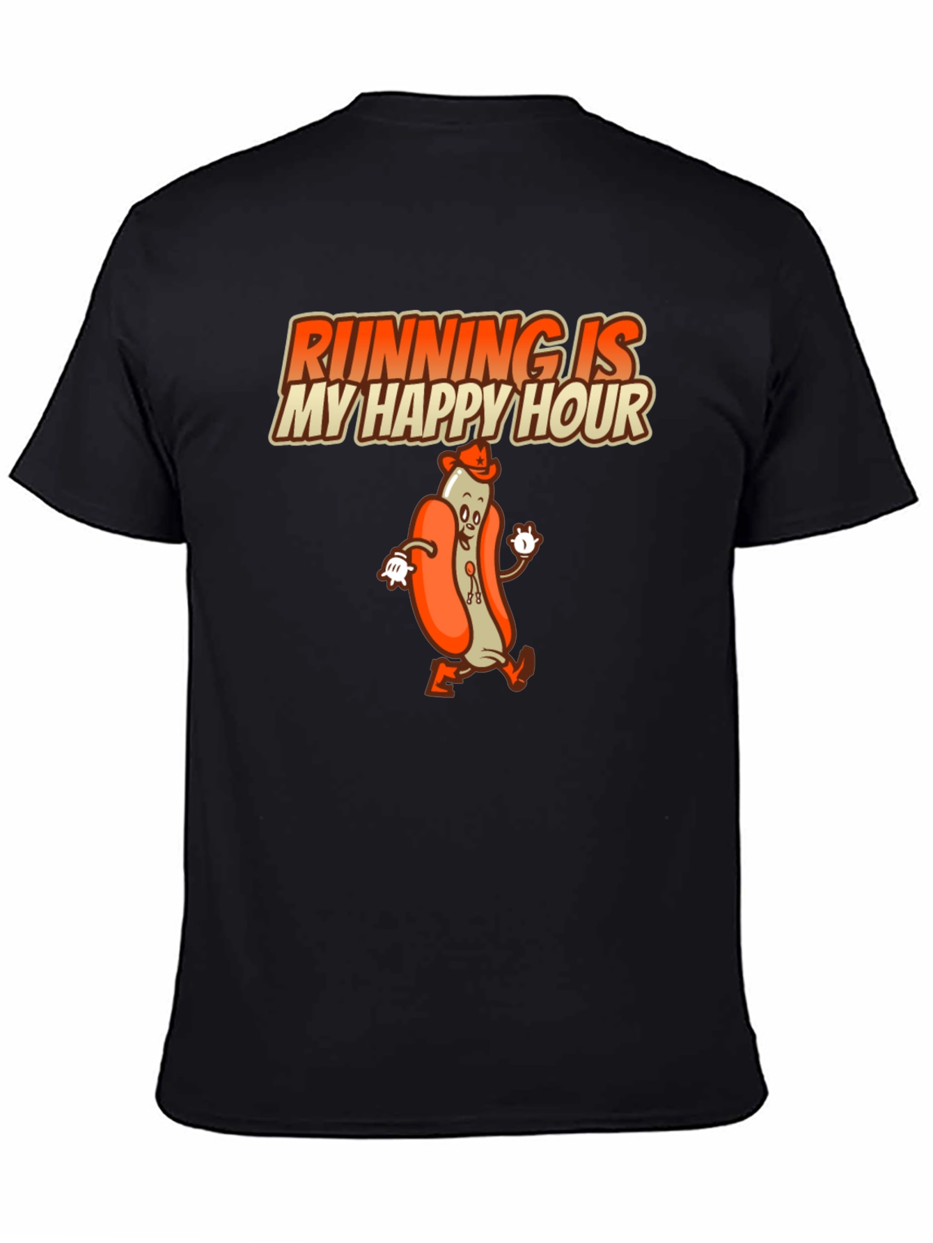 Black Running is My Happy Hour T-Shirt view 4