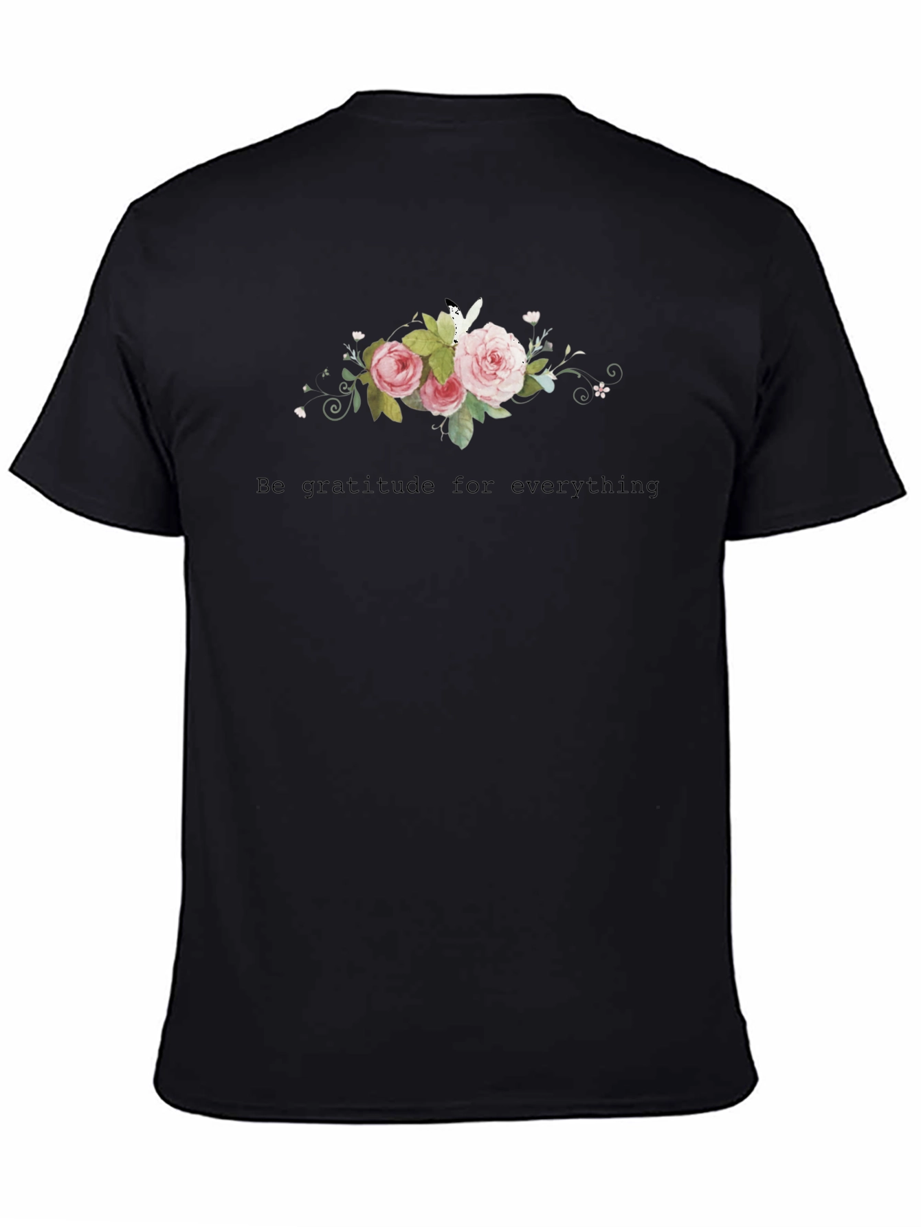 Black Floral Bouquet Graphic Tee - Gratitude Shirt view 4