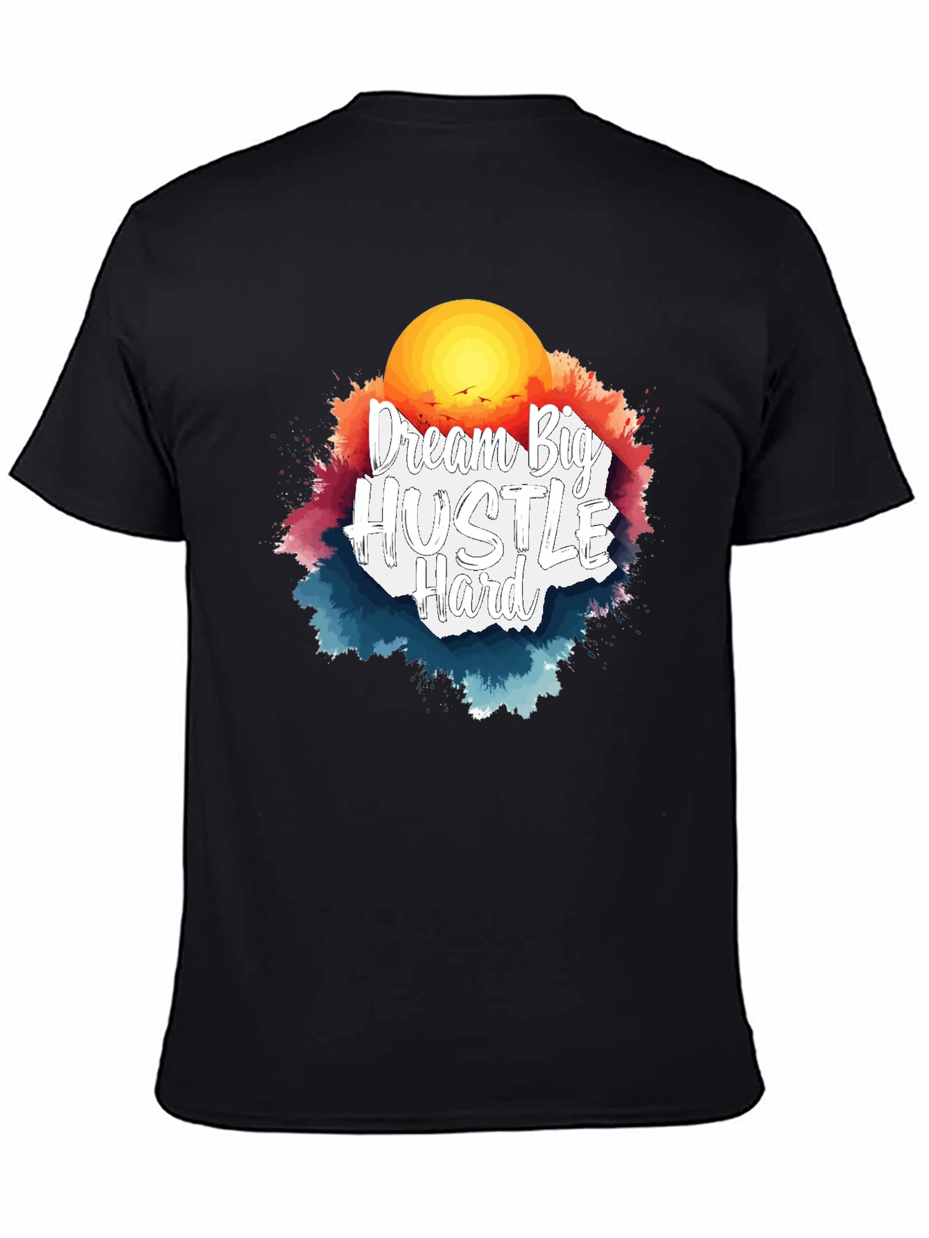 Black Dream Big Hustle Hard Graphic T-Shirt view 4