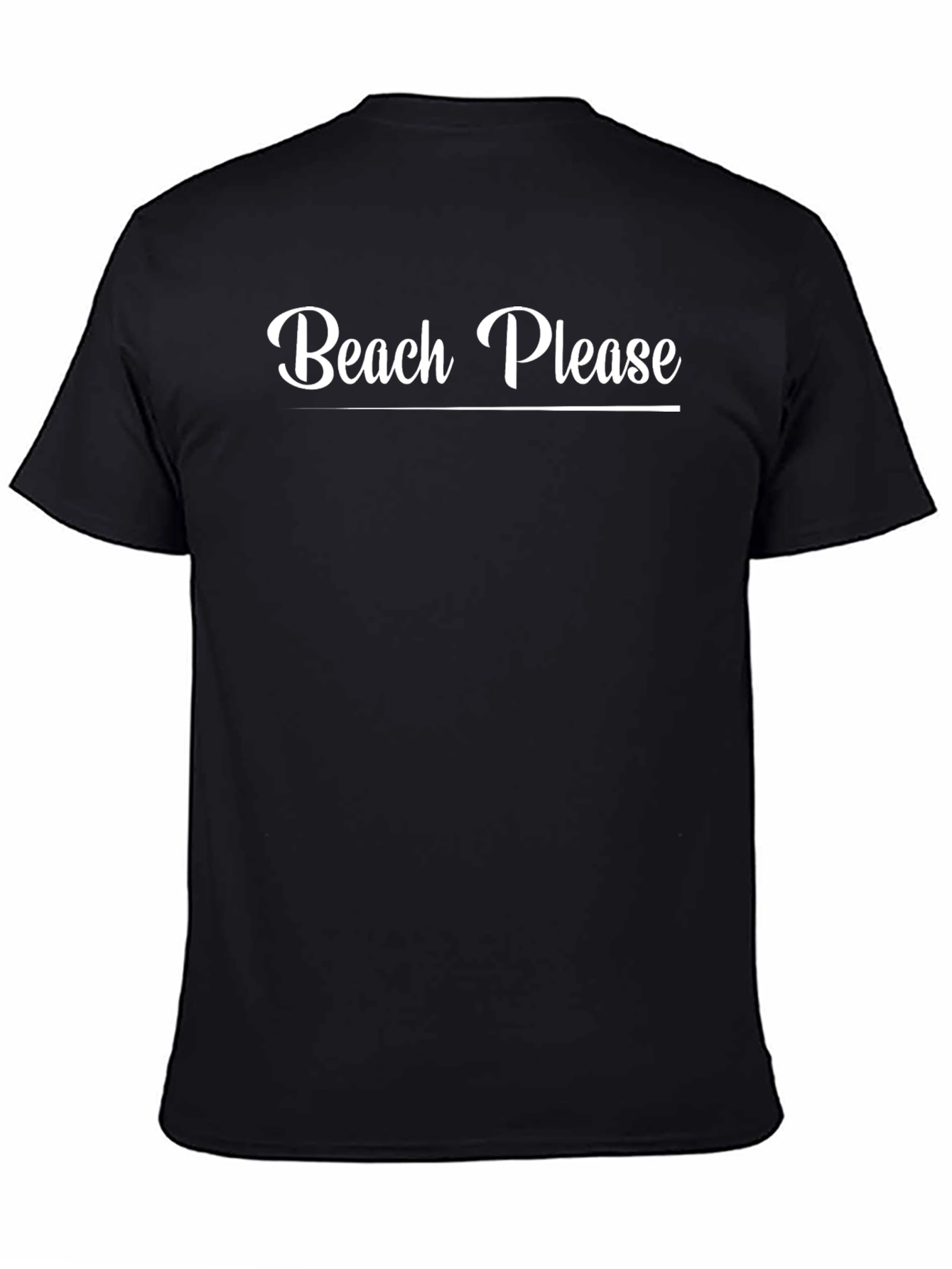 Black Beach Please Graphic T-Shirt - Black Cotton Tee view 4