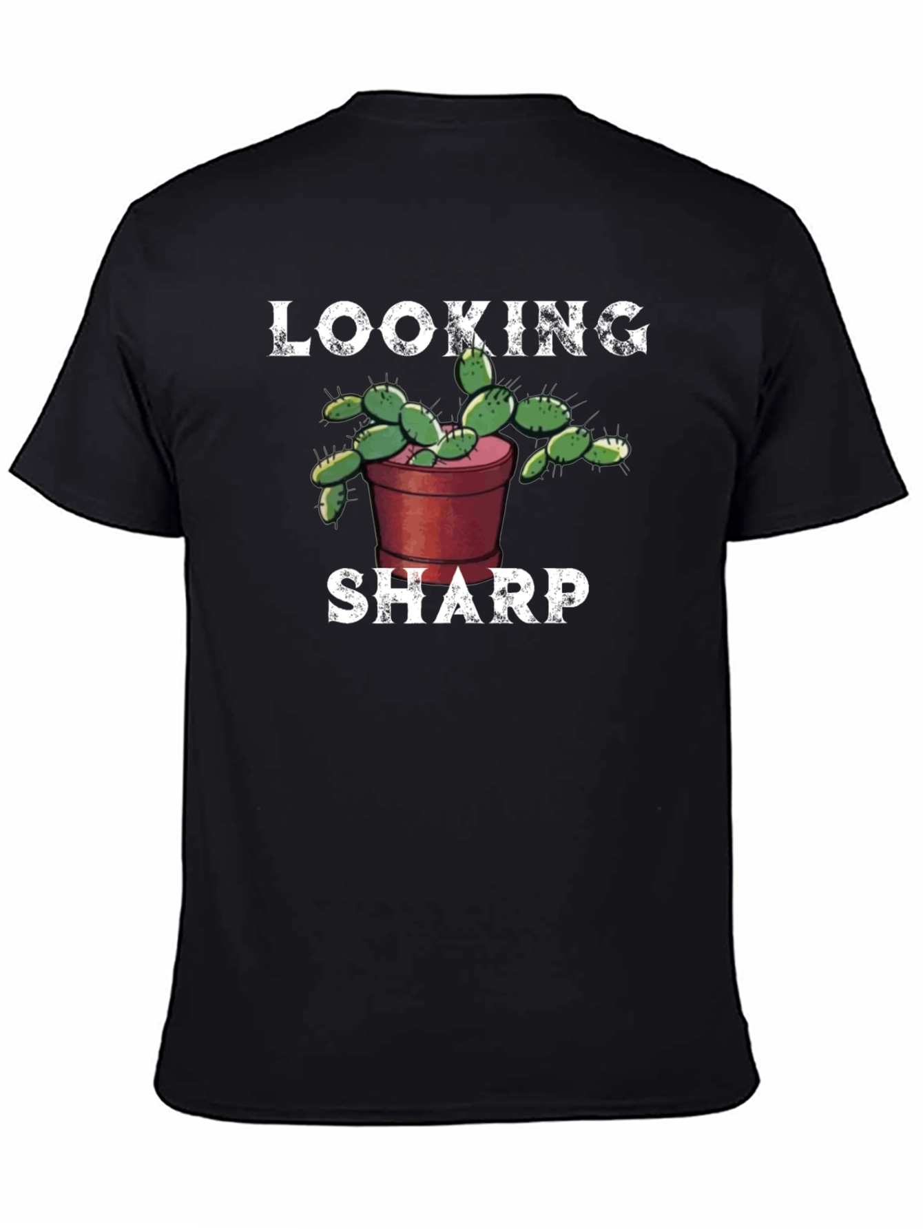 Black Looking Sharp Cactus T-Shirt view 4