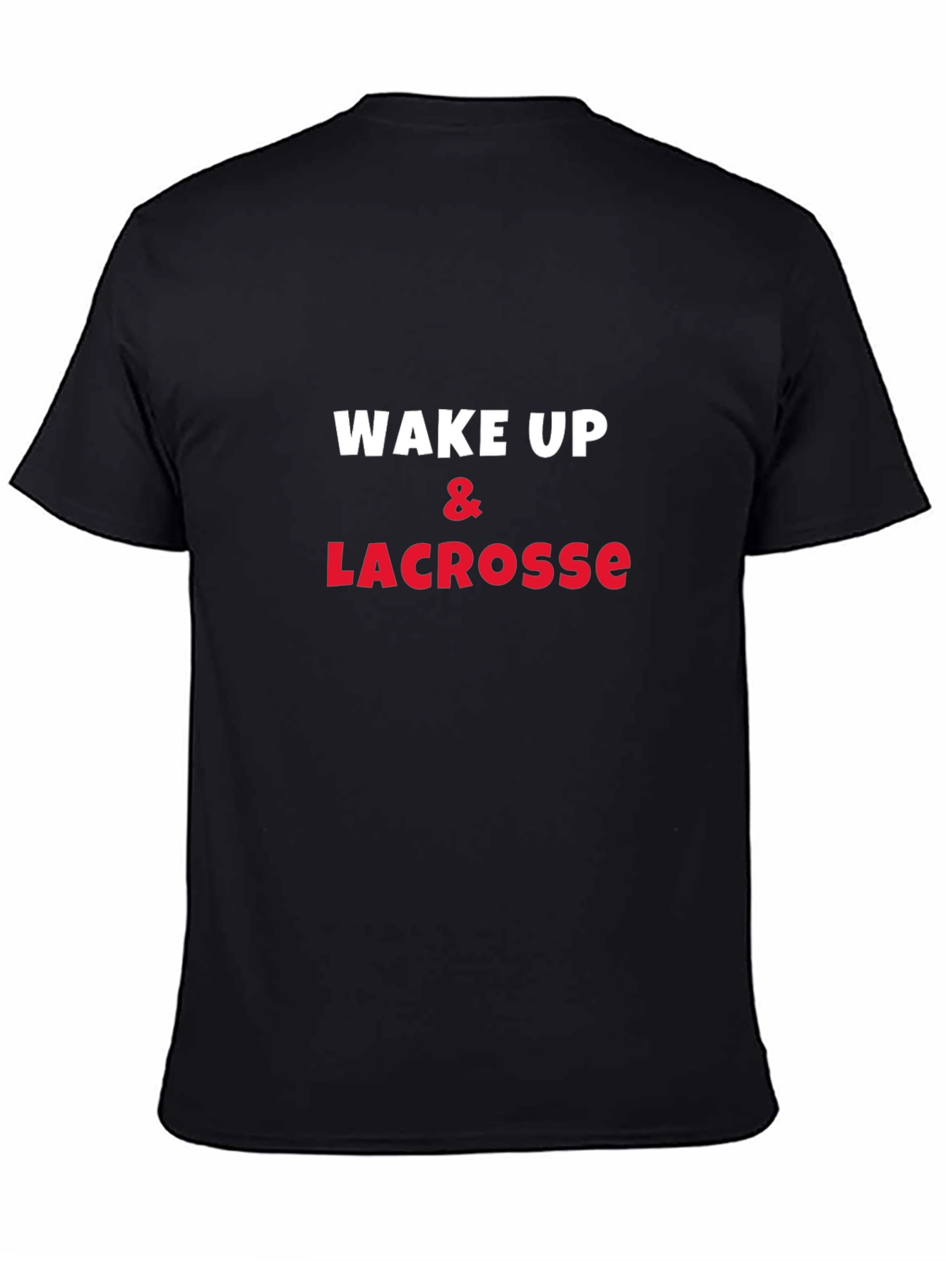 Black Wake Up & Lacrosse Graphic Tee - Soft Cotton view 4