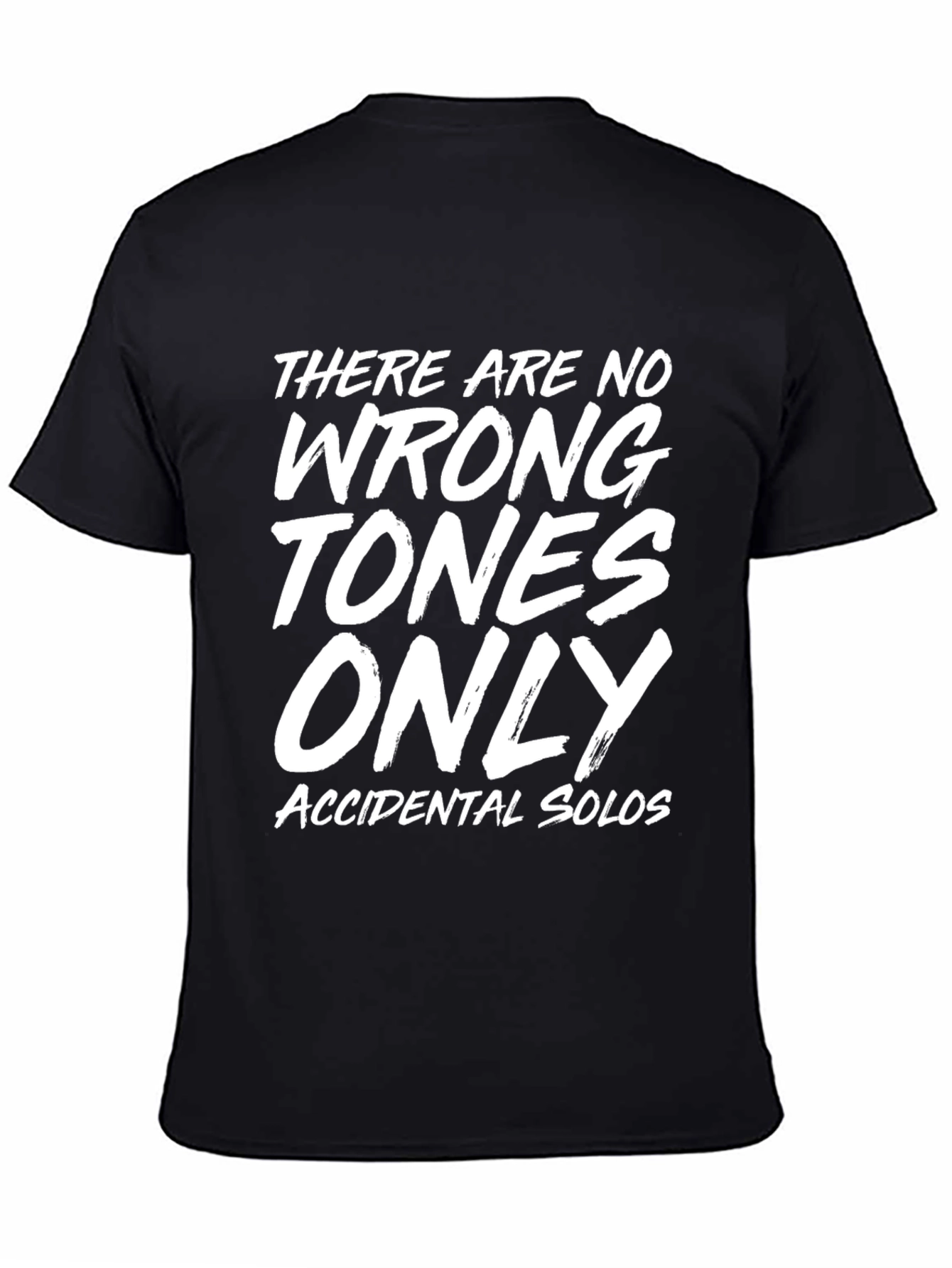 Black Funny Music T-Shirt - "Accidental Solos" Graphic Tee view 4