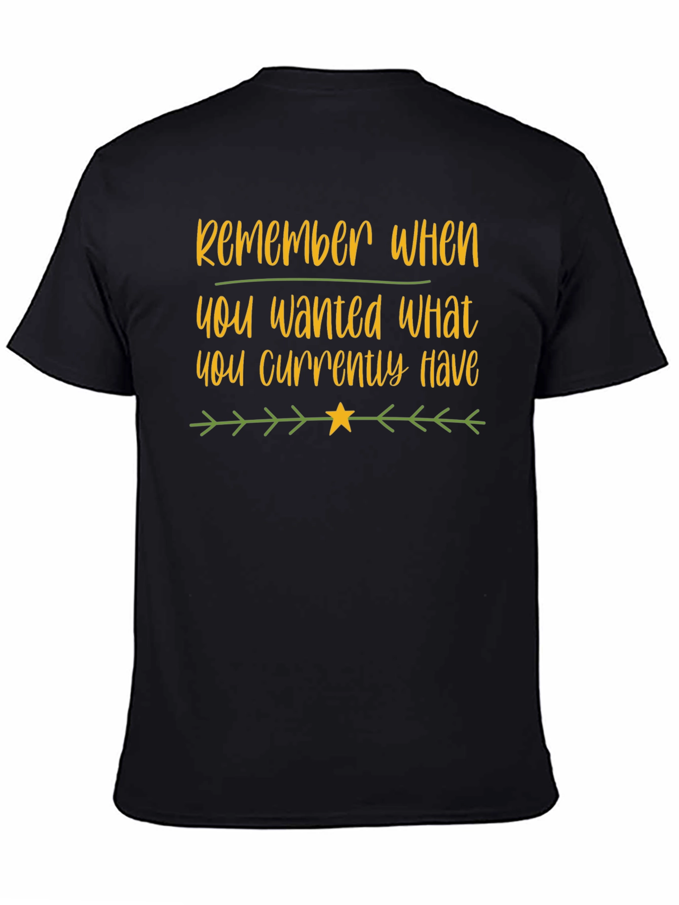 Black Motivational Black T-Shirt: Remember What You Wanted view 4