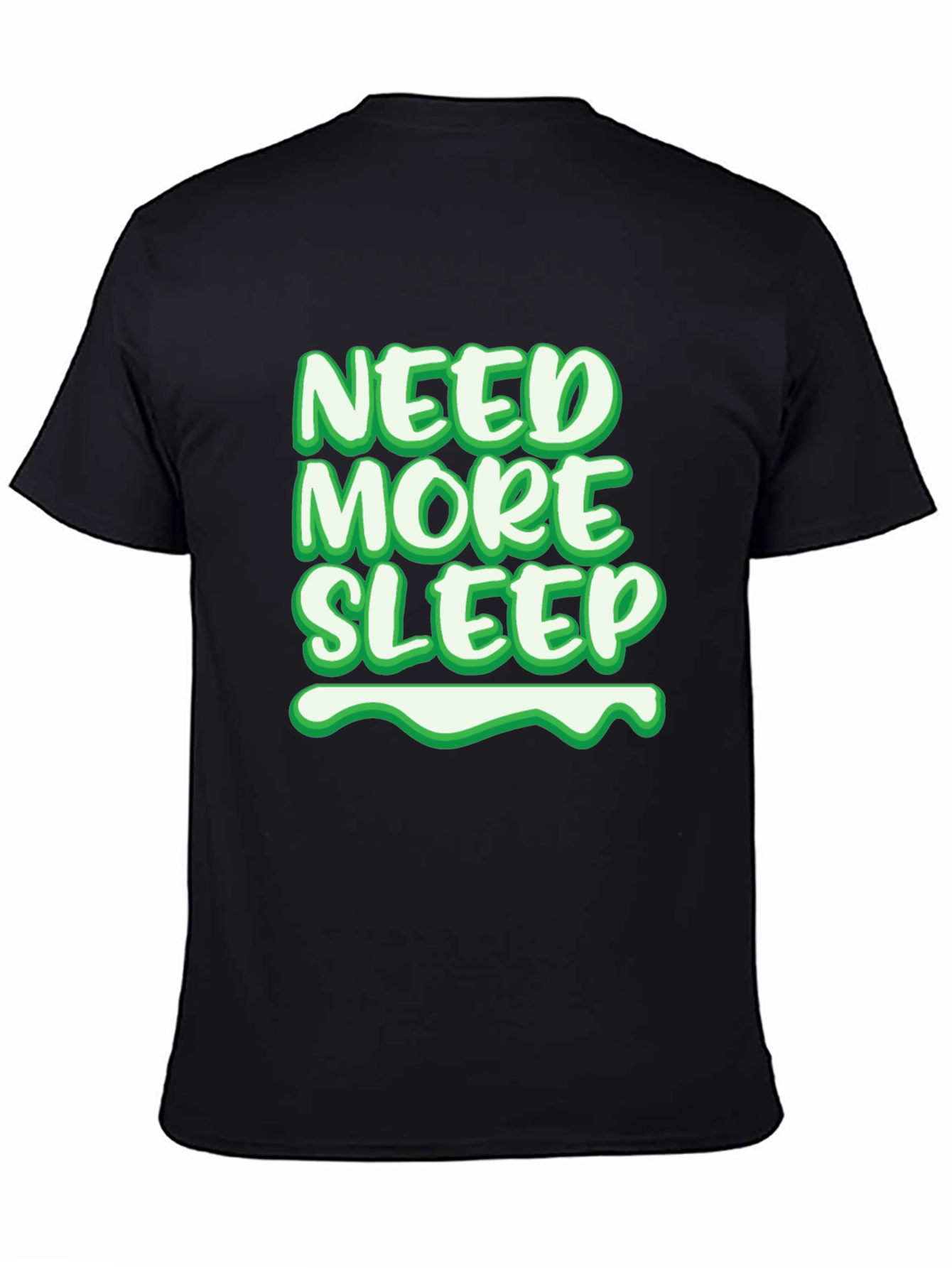 Black Need More Sleep Graphic Tee - Soft Cotton Blend view 4