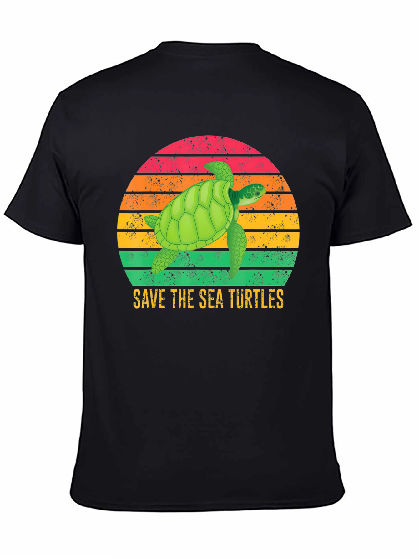 Black Save The Sea Turtles T-Shirt view 4