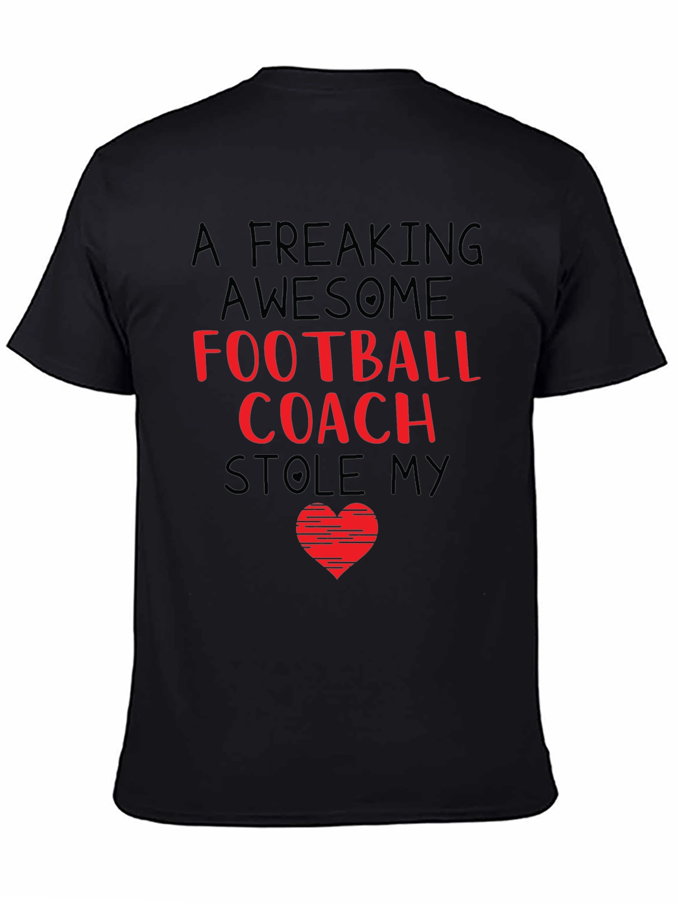 Black Awesome Football Coach T-Shirt view 4