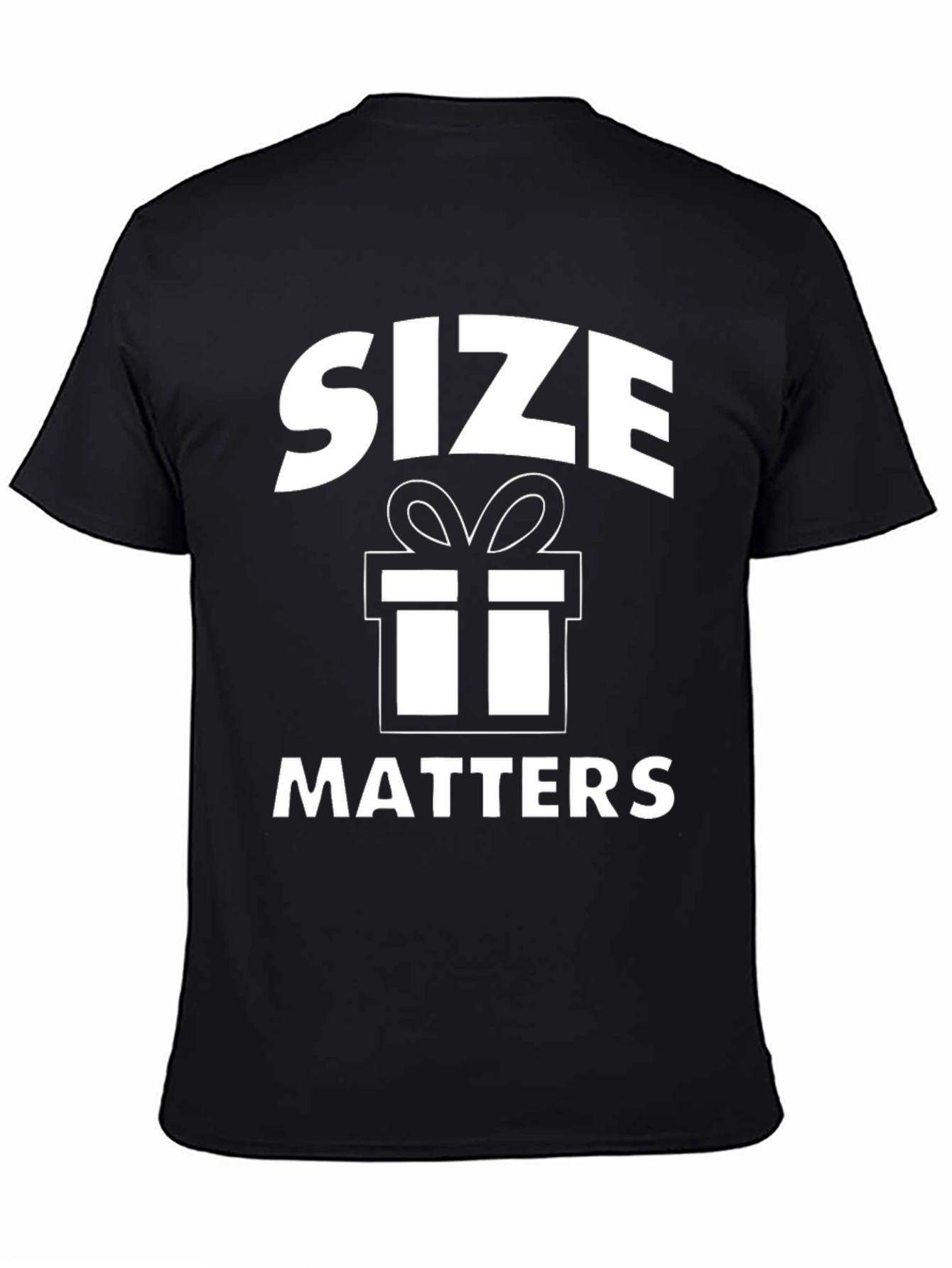 Black Funny 'Size Matters' Gift T-Shirt view 4
