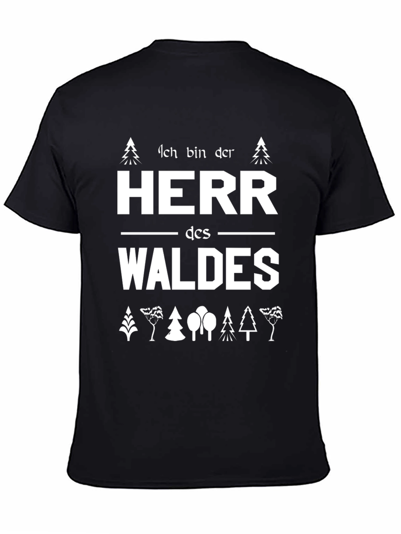 Black Herr des Waldes Graphic Tee - Forest Lover T-Shirt view 4