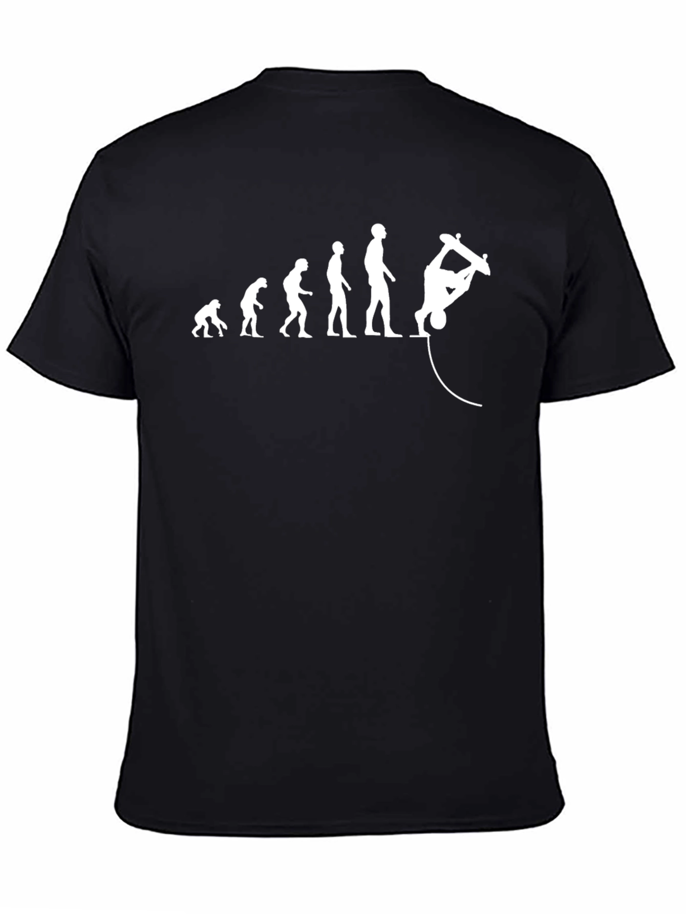 Black Evolution Skateboard T-Shirt - Black Cotton Tee view 4