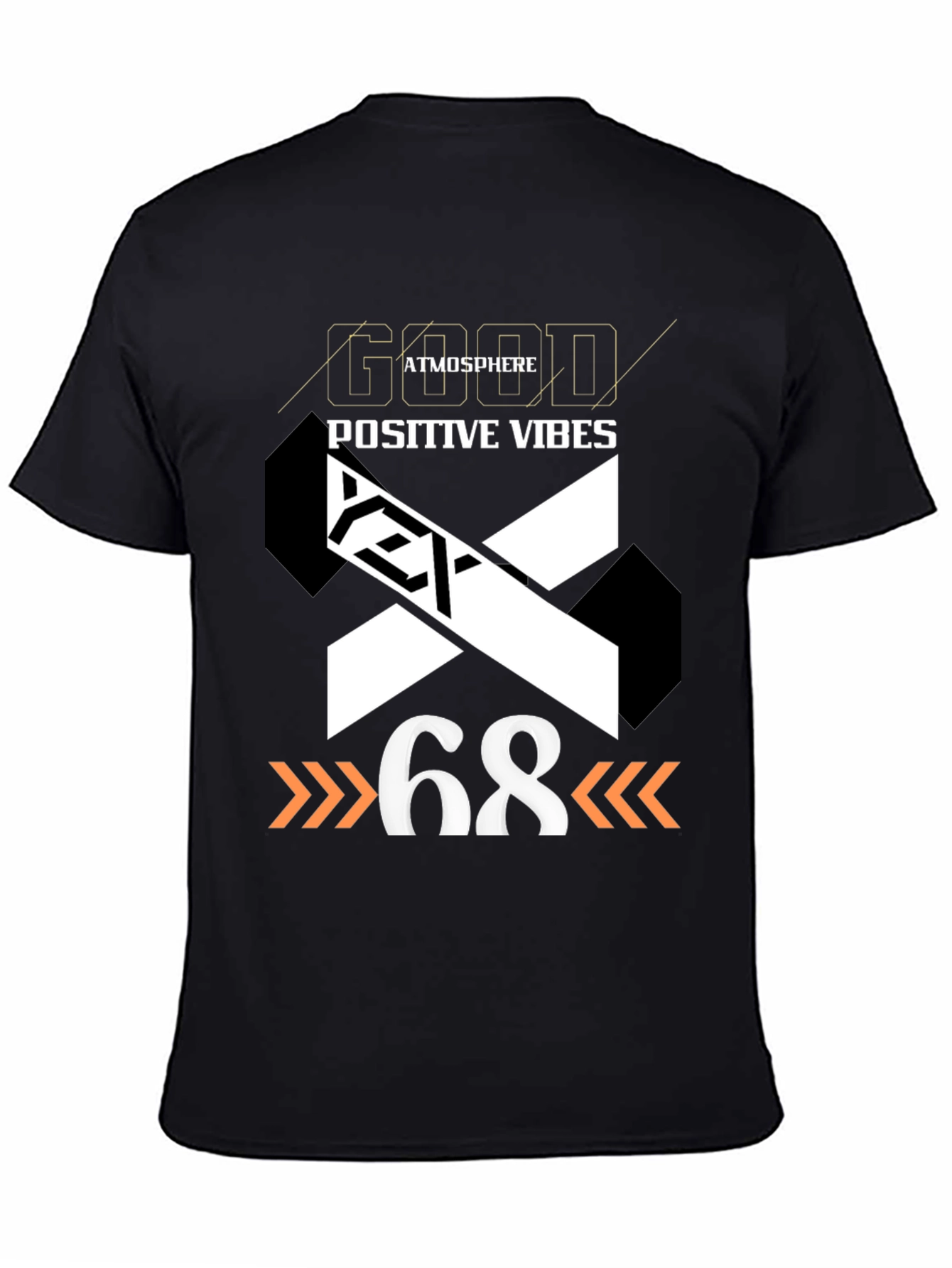 Black Good Atmosphere Positive Vibes Graphic Tee view 4