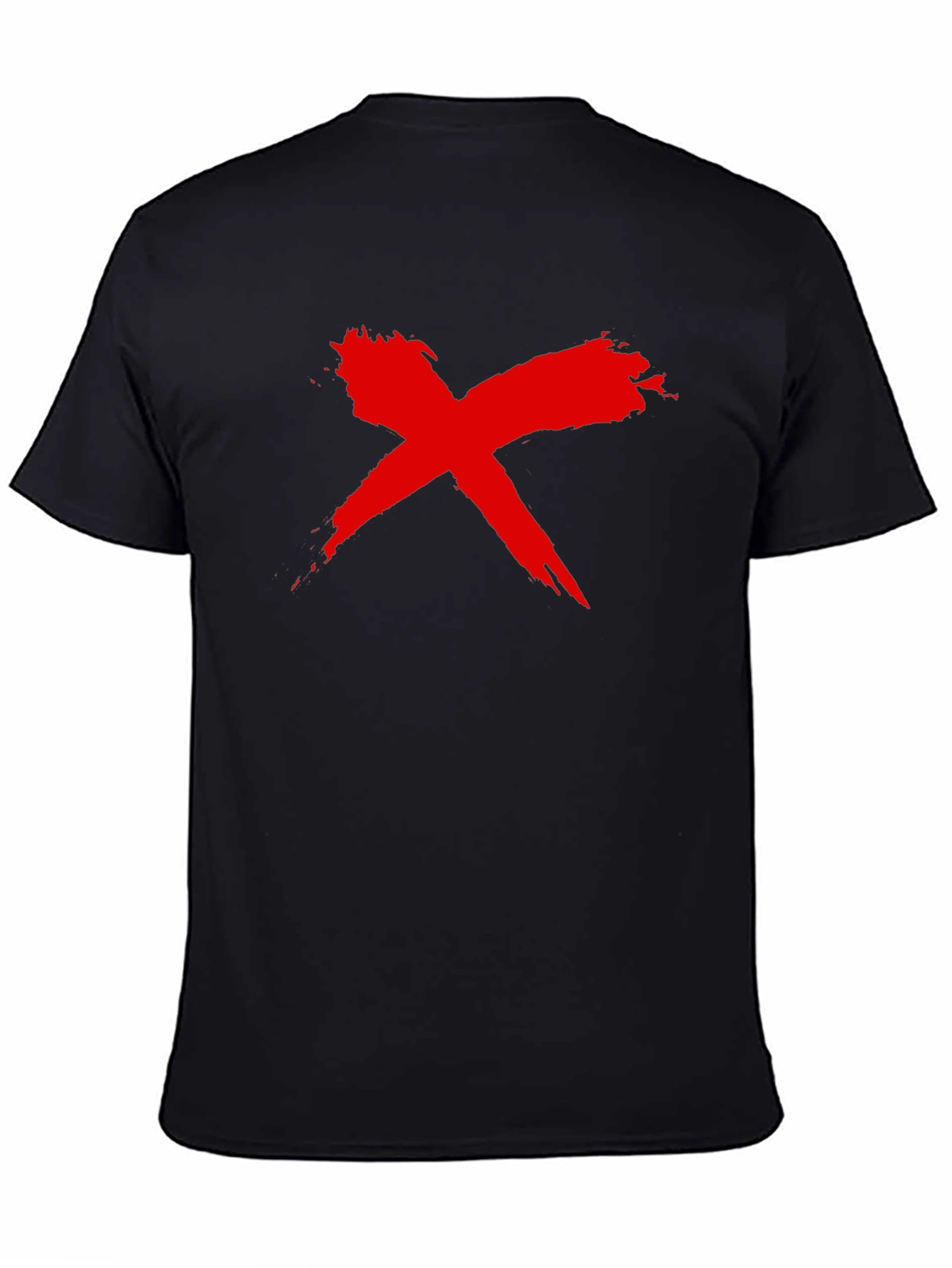 Black Bold Red X Graphic Black T-Shirt view 4