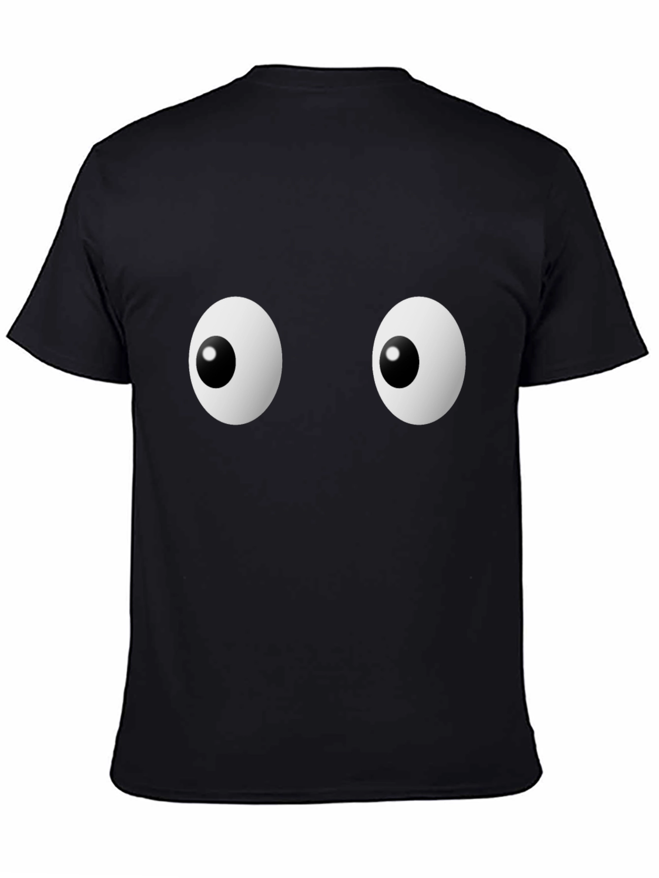 Black Funny Googly Eyes Graphic Black T-Shirt view 4
