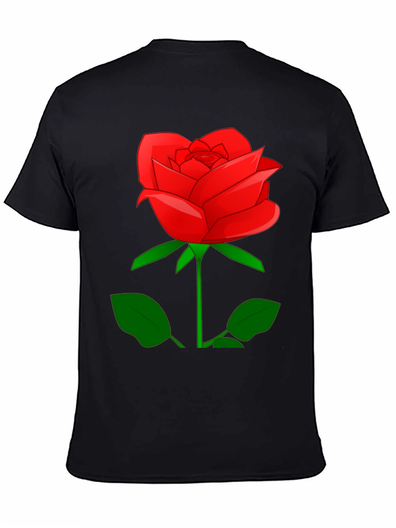 Black Red Rose Graphic Tee - Stylish Floral Print Shirt view 4