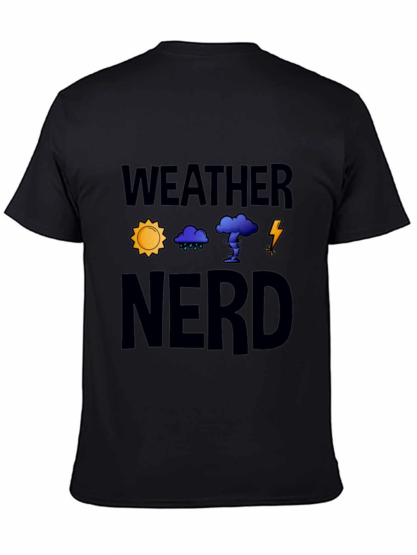 Black Weather Nerd Graphic T-Shirt - Black view 4
