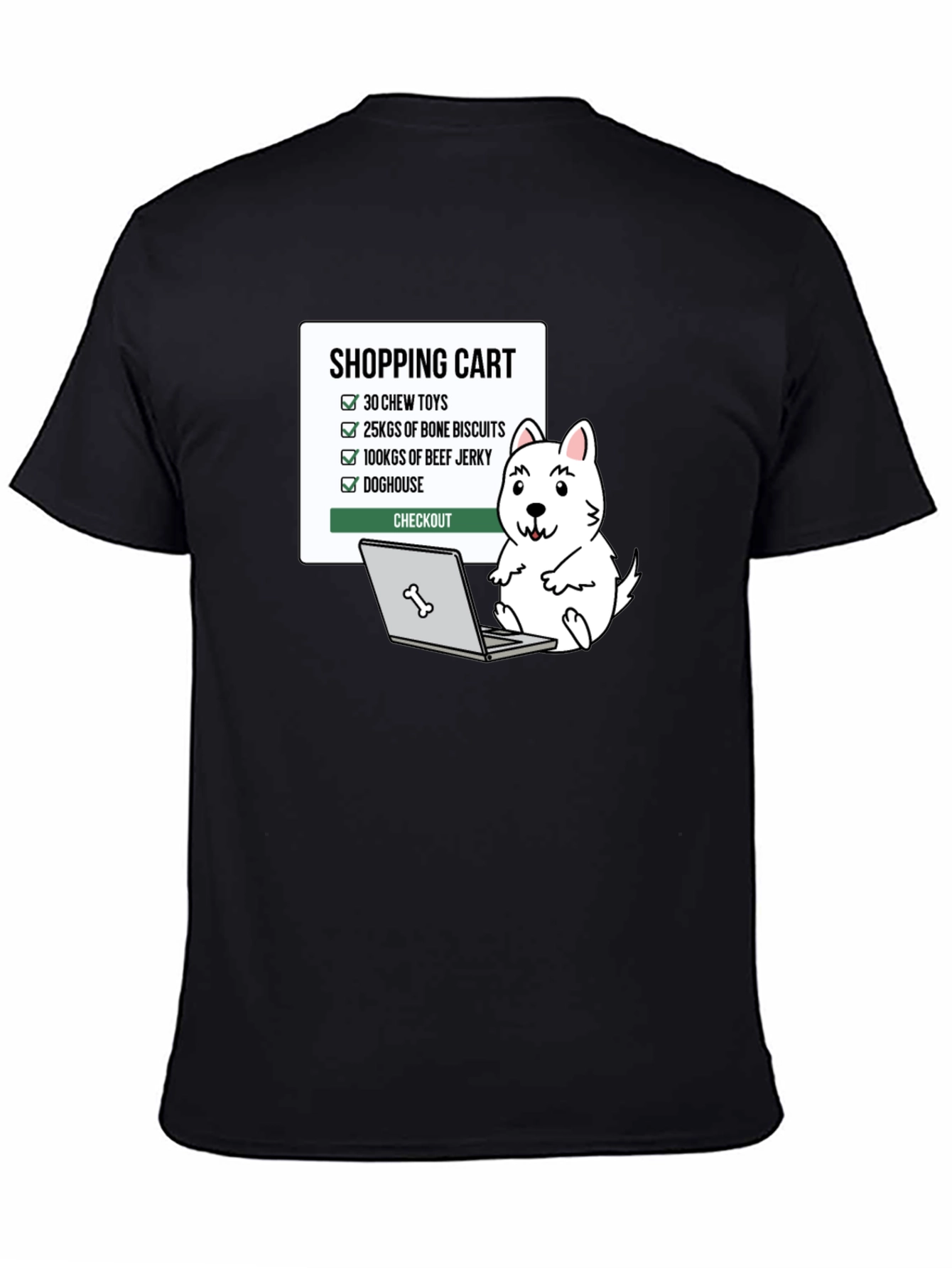 Black Dog Lover Shopping Cart T-Shirt view 4