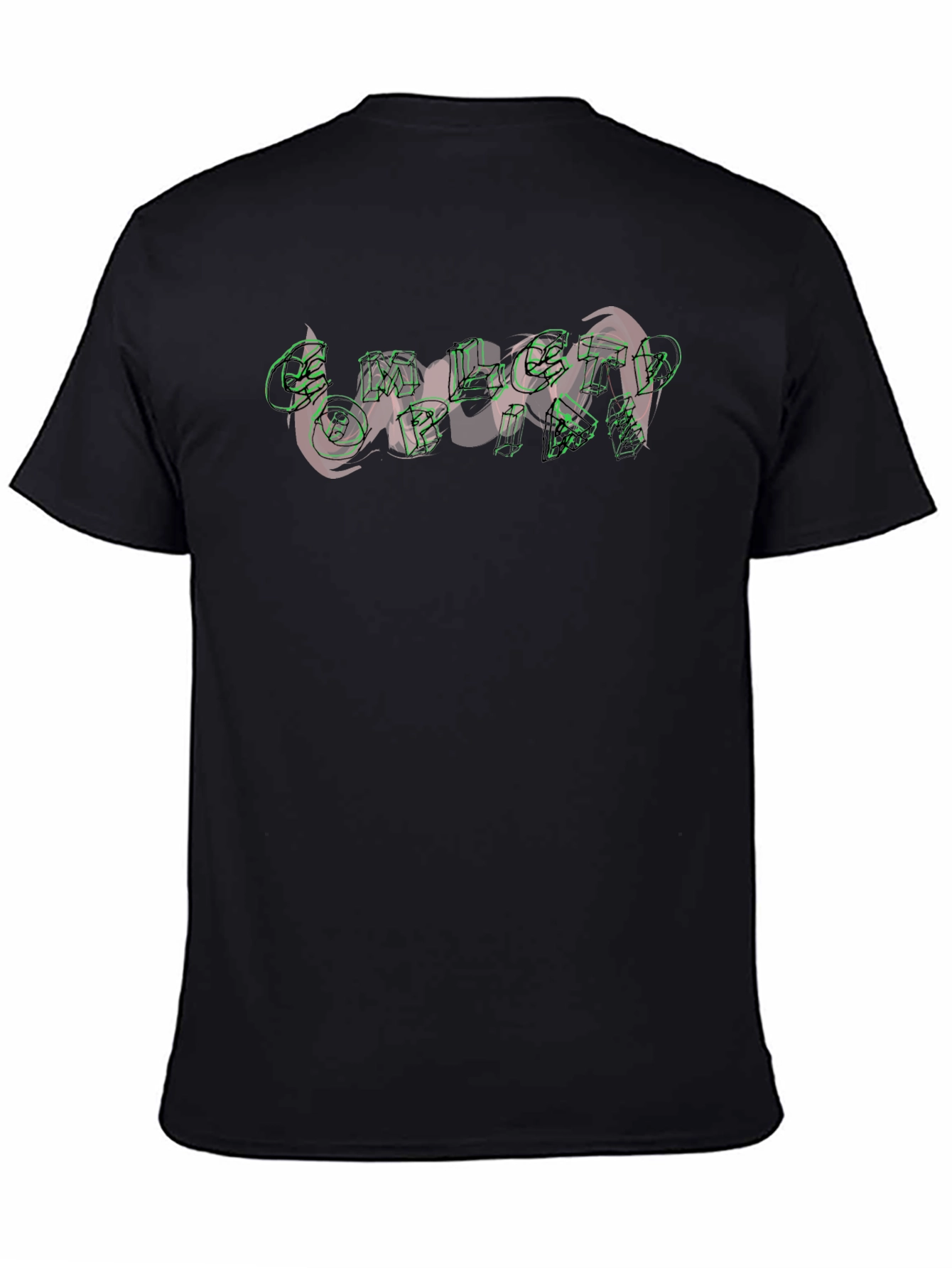 Black Unique Graphic Print Black T-Shirt view 4