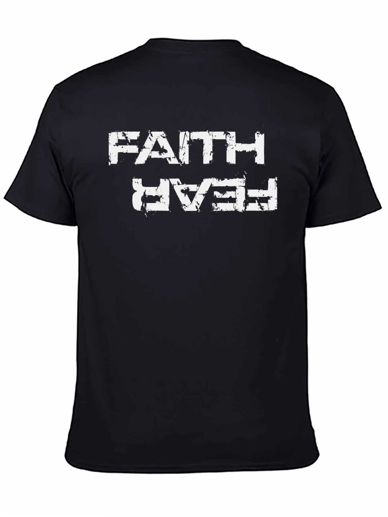 Black Faith Over Fear Graphic Tee - Black Cotton Blend view 4