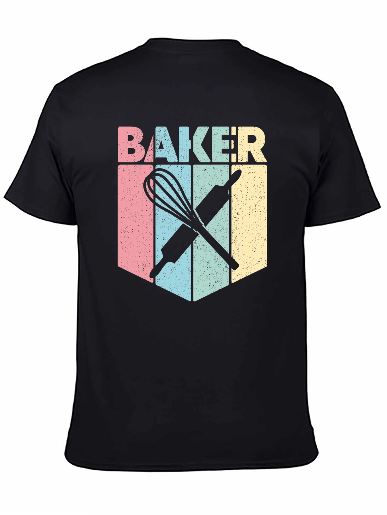 Black Baker T-Shirt - Retro Baking Design Tee view 4