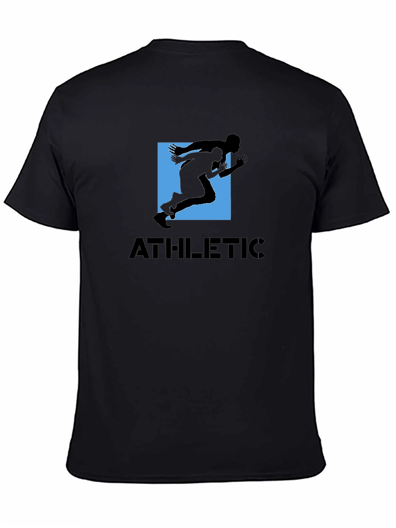 Black Athletic Graphic Tee - Black Cotton Blend Shirt view 4