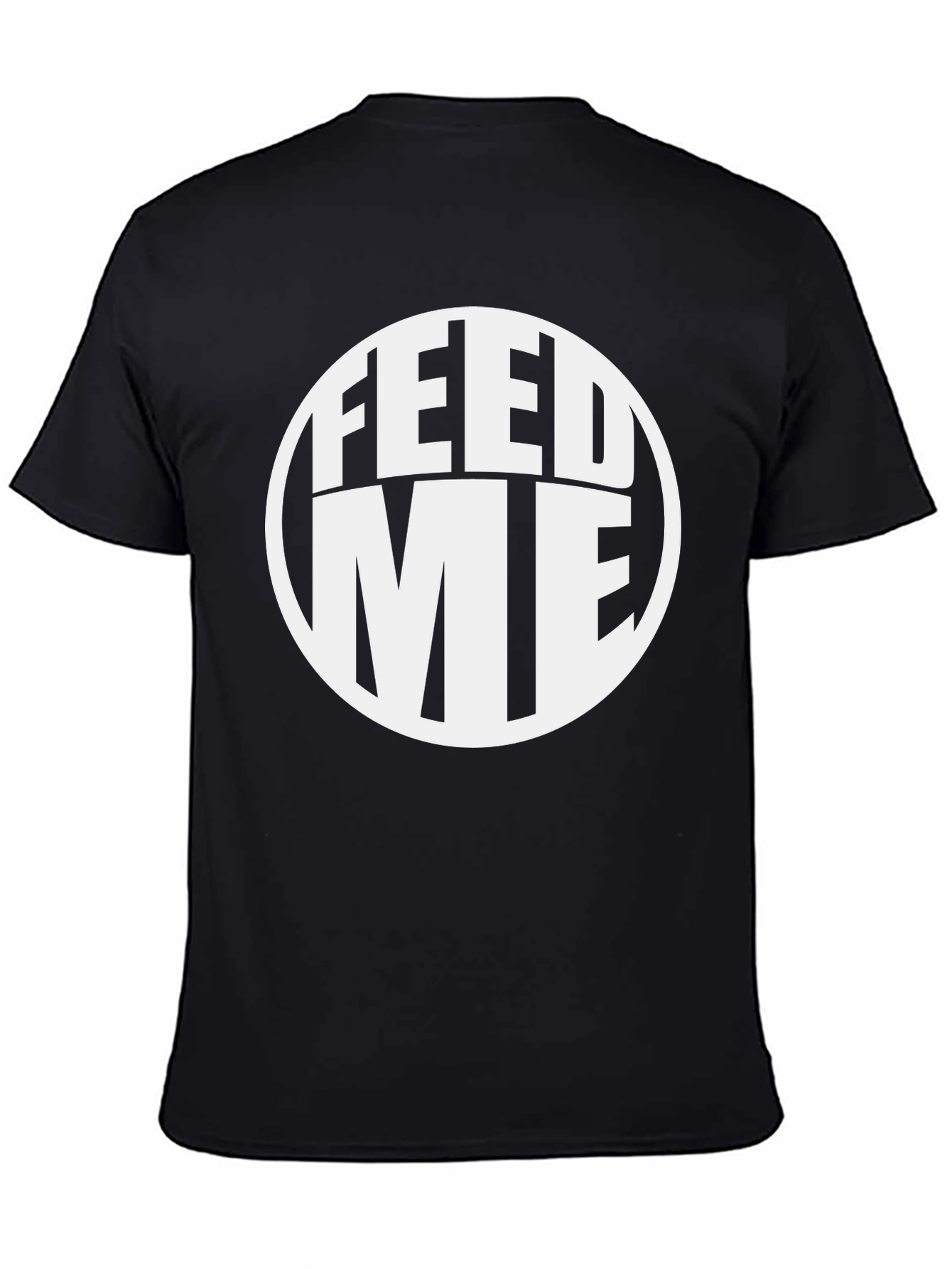Black Feed Me Graphic Tee - Black Casual T-Shirt view 4
