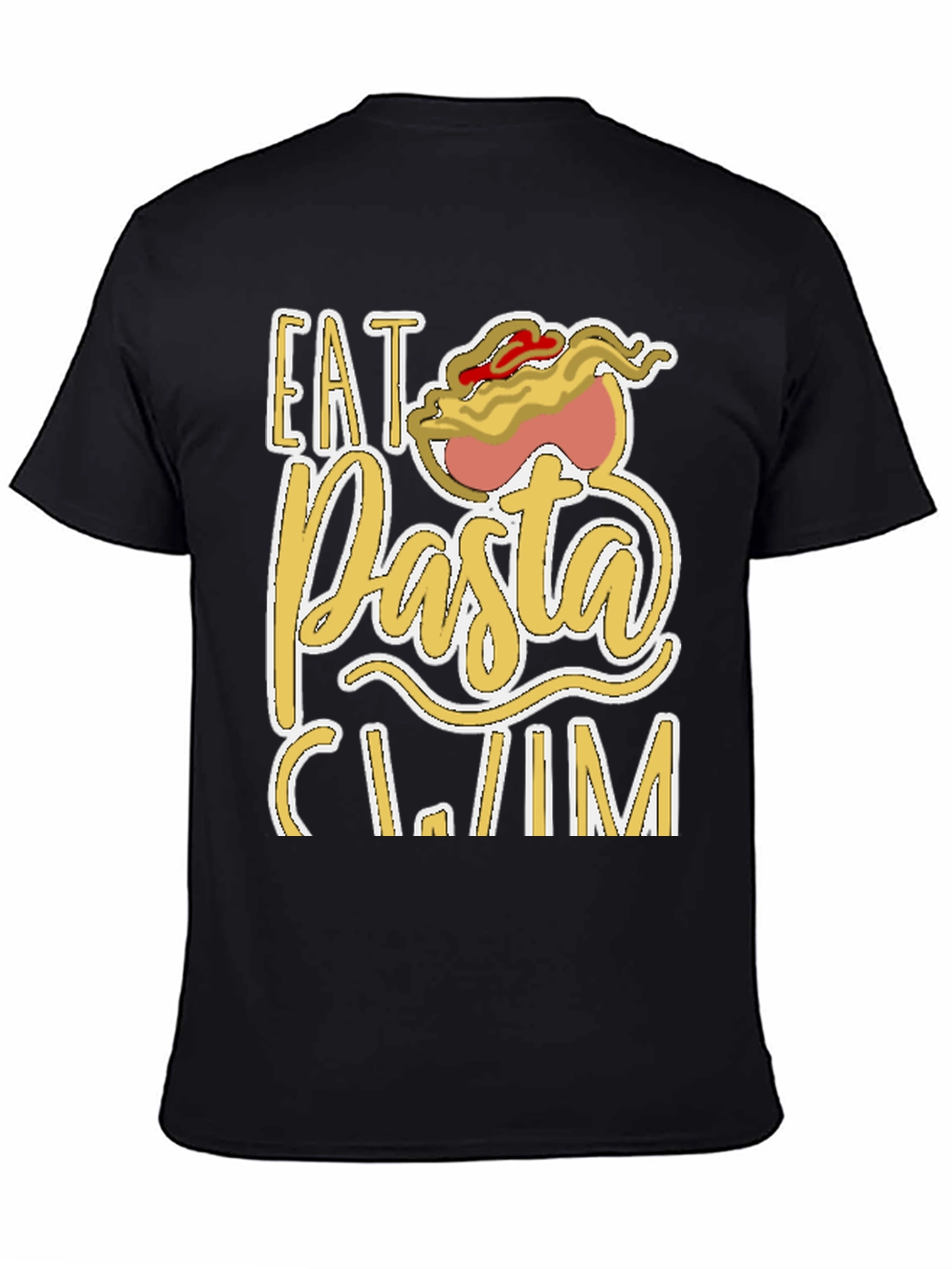 Black Eat Pasta Swim T-Shirt Funny Foodie Tee view 4