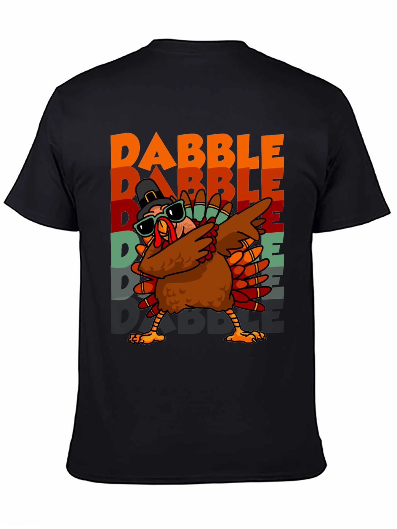 Black Dabble Turkey Graphic T-Shirt Thanksgiving view 4