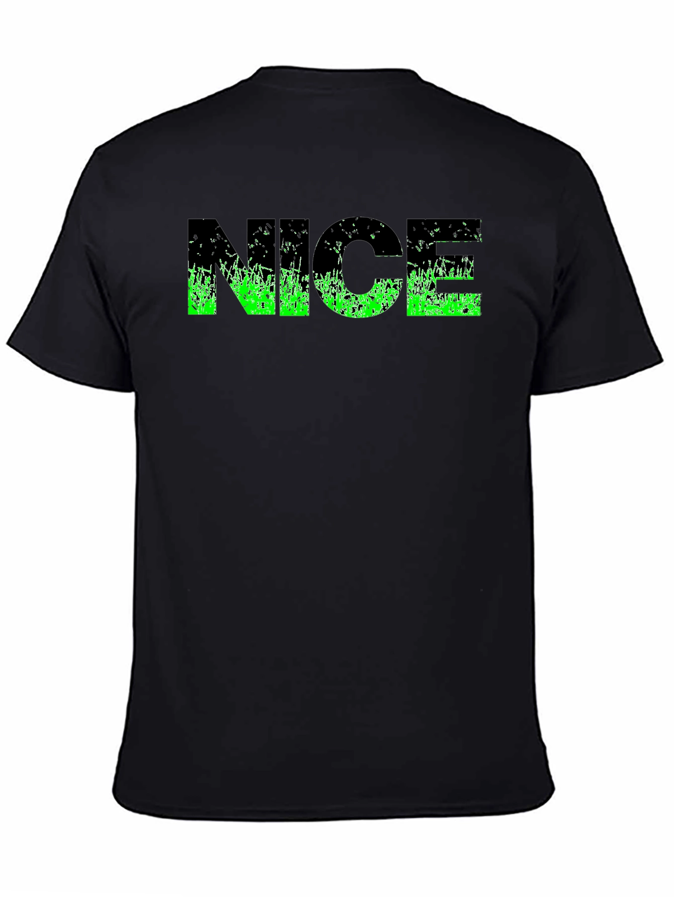 Black Cool "NICE" Graphic Black T-Shirt view 4