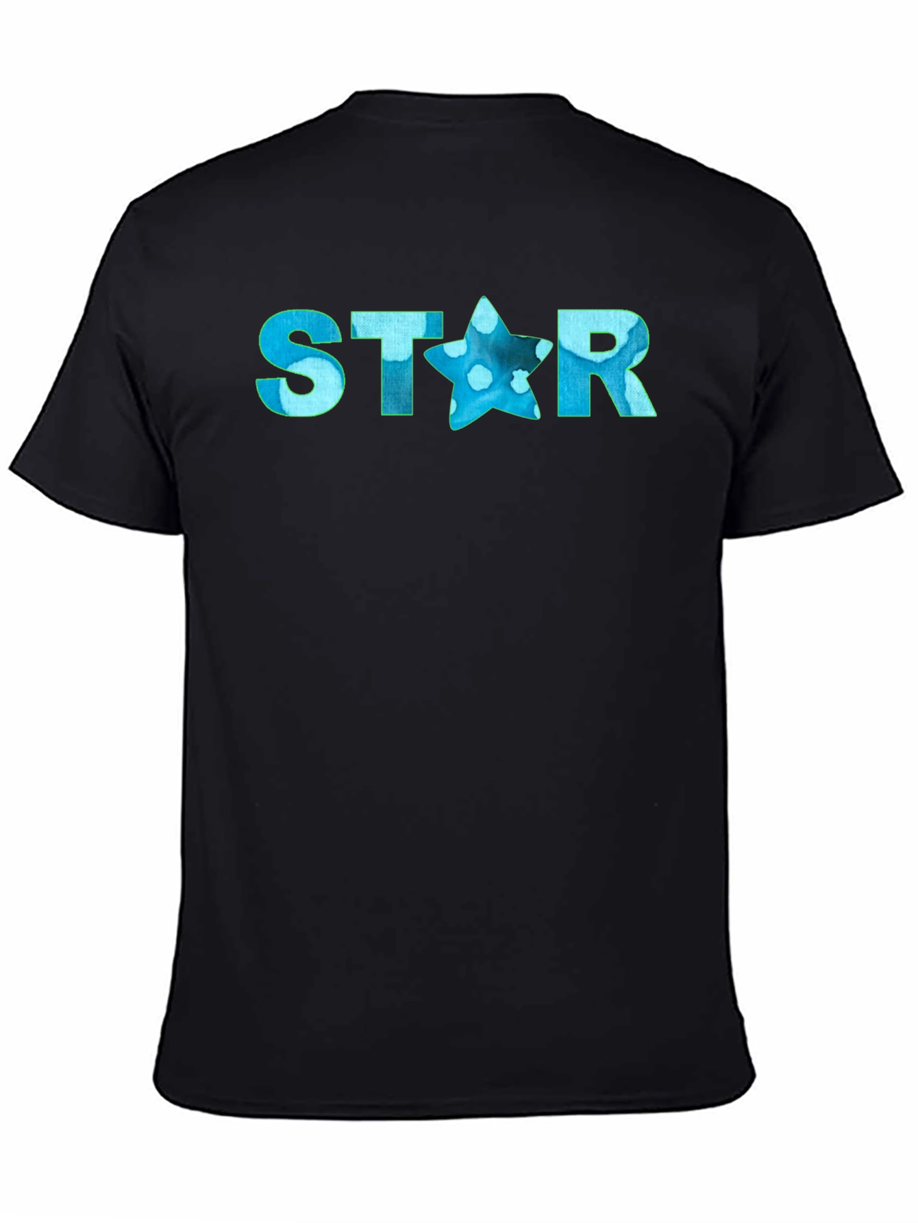 Black STAR Graphic Men's Black T-Shirt view 4