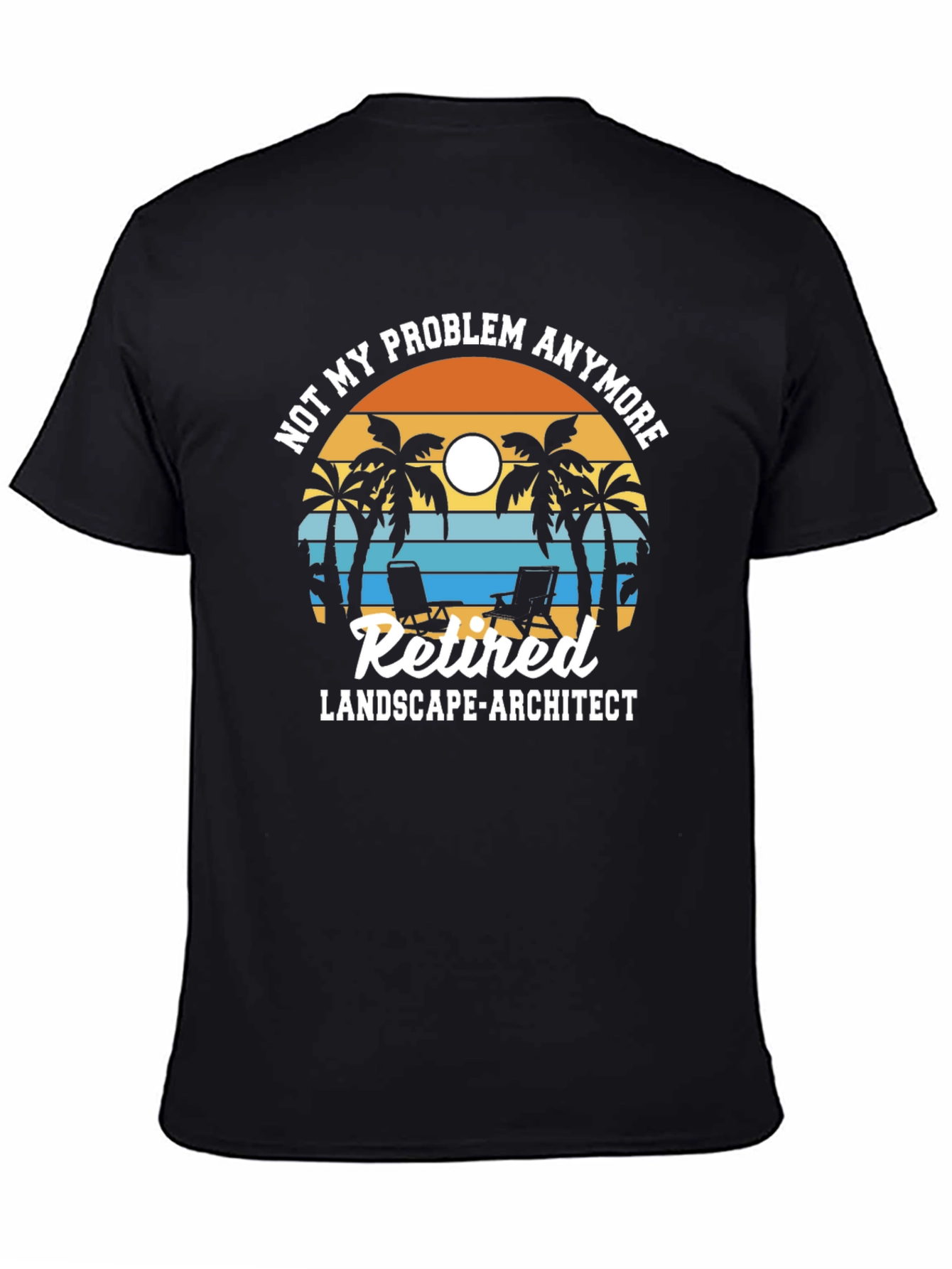 Black Retired Landscape Architect T-Shirt view 4