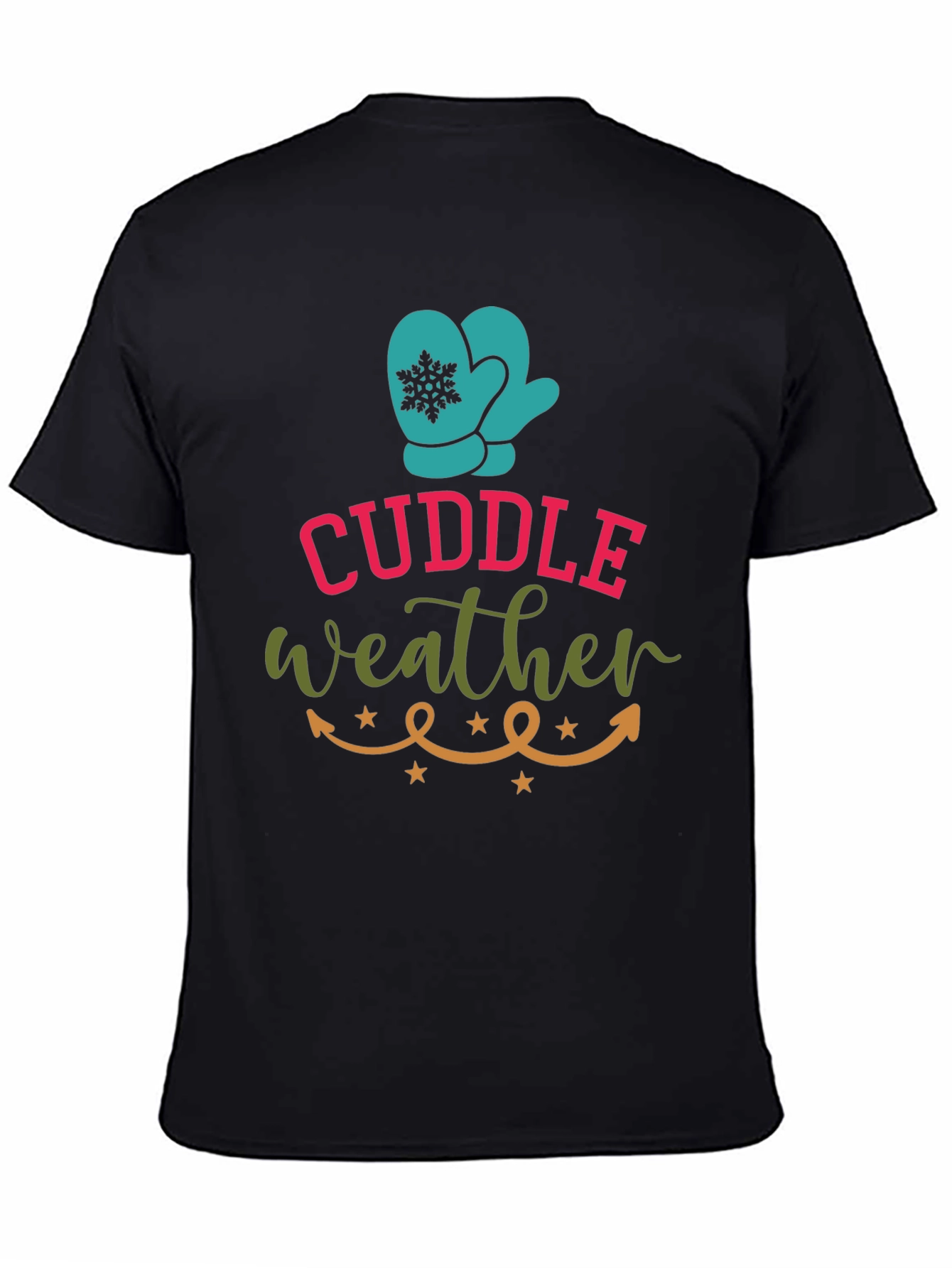 Black Cuddle Weather T-Shirt Winter Fun view 4