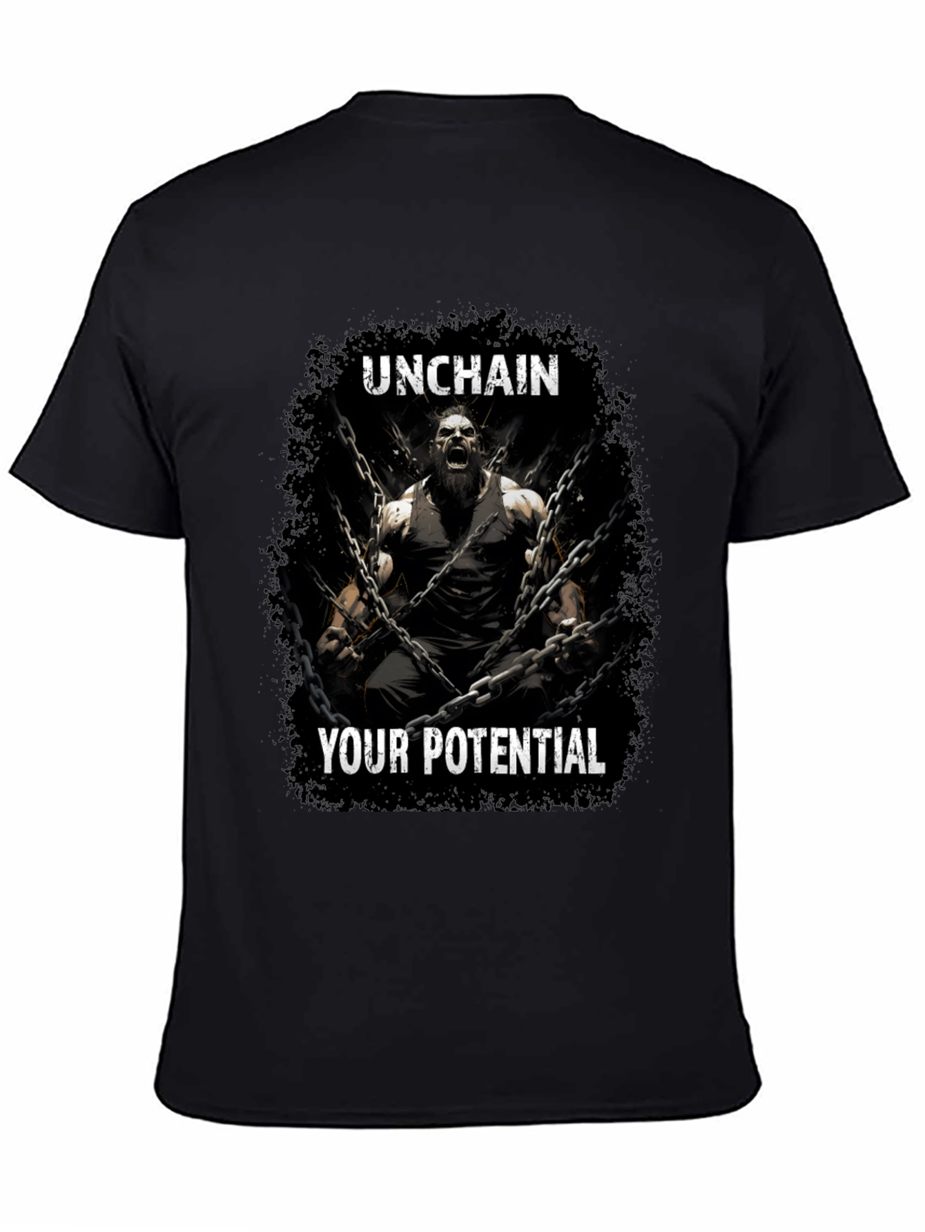 Black Unchain Your Potential Graphic T-Shirt - Black view 4